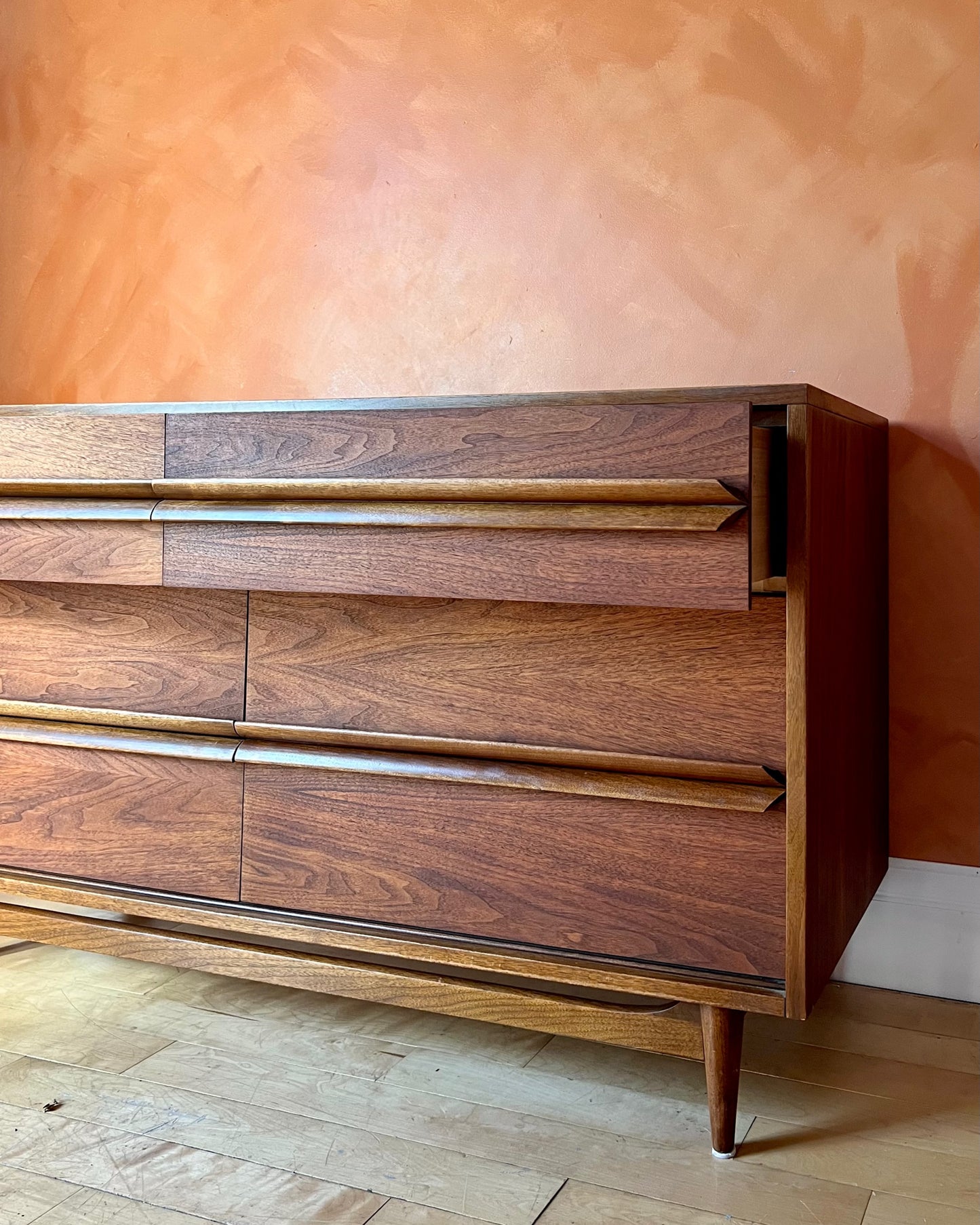 Walnut Six Drawer Dresser