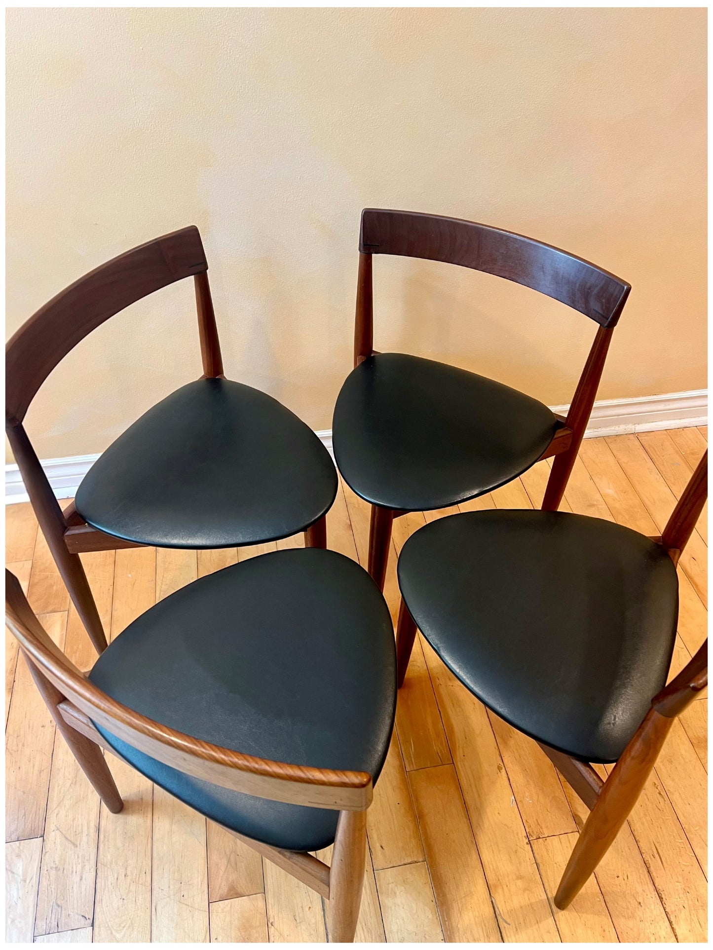 Set of Four 1950s Hans Olsen for Frem Røjle Teak Dining Chairs