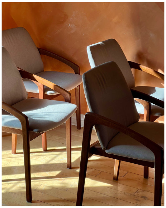 Set of Four Henning Kjaernulf Teak Dining Chairs