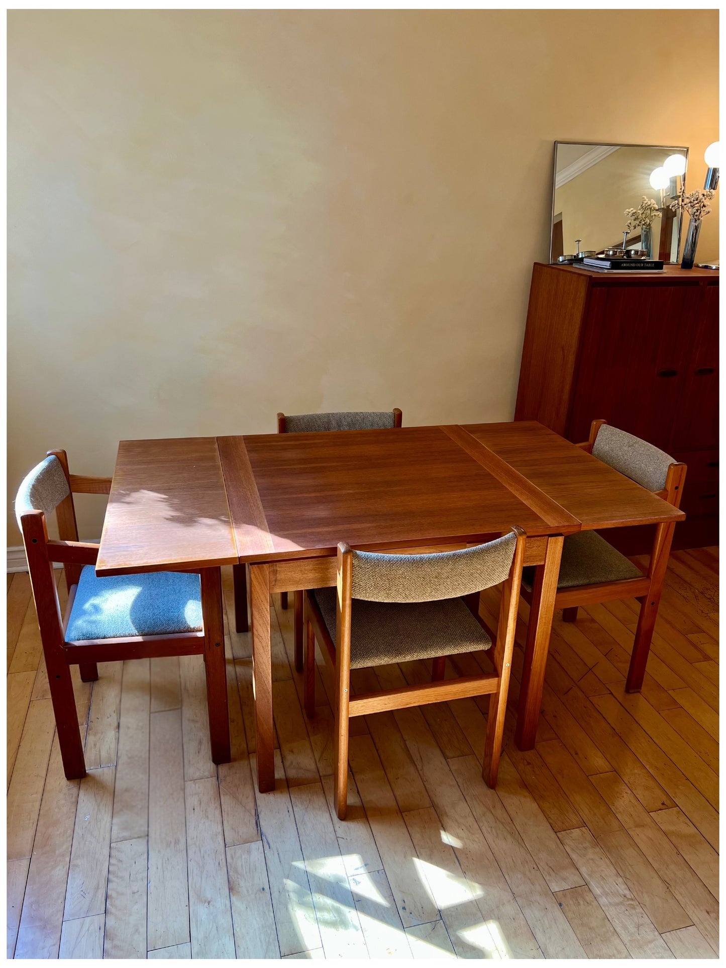 Mid-Century Danish Teak Dining Table & Four Chairs