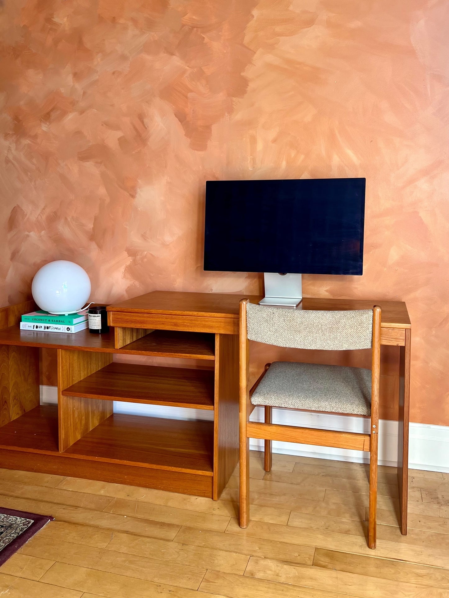 Mid Century Teak Adjustable Media Unit/ Desk