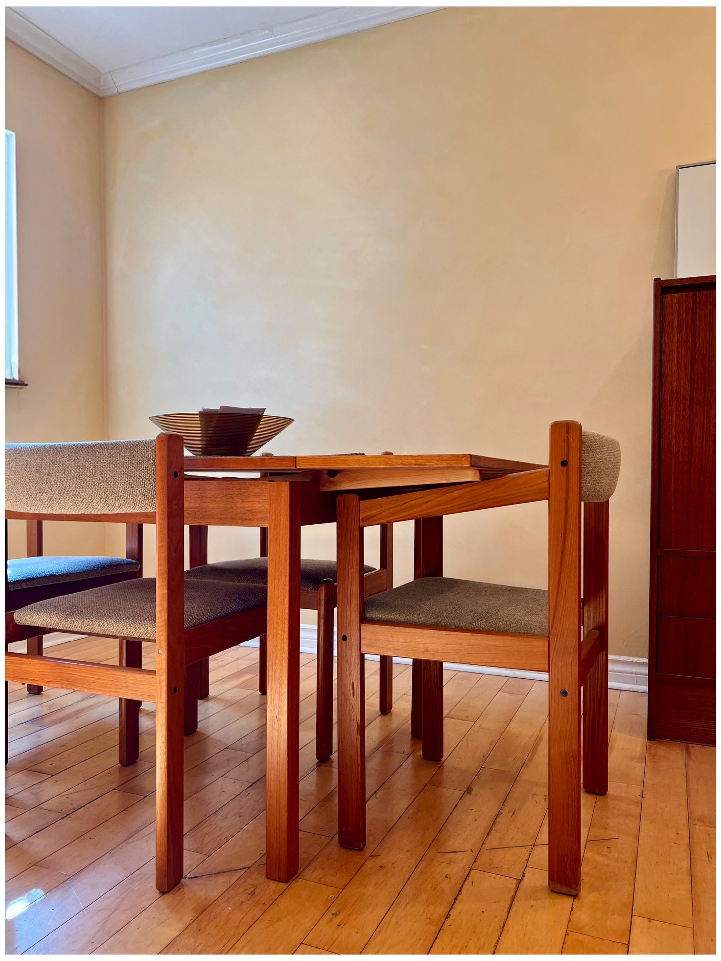 Mid-Century Danish Teak Dining Table & Four Chairs