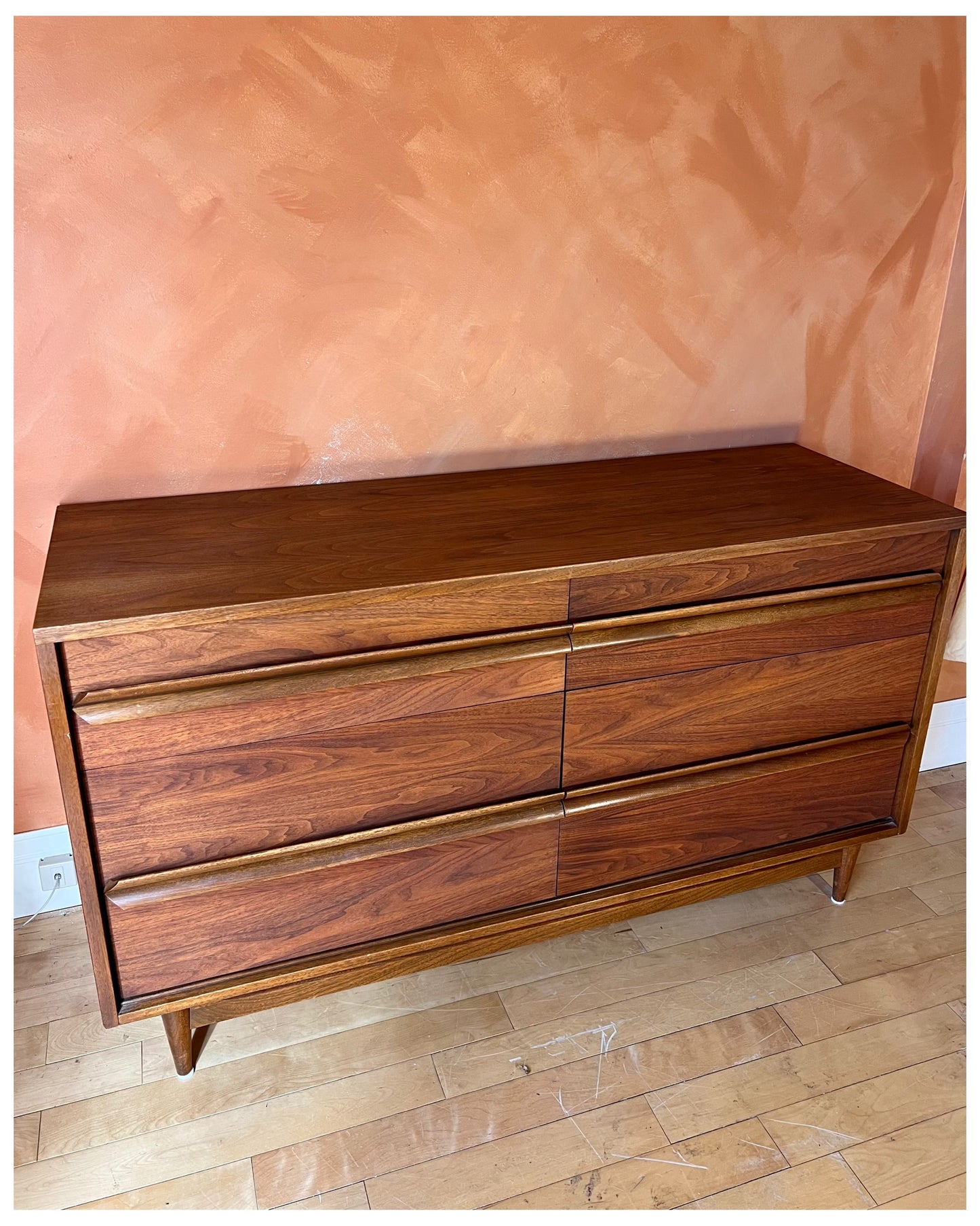 Walnut Six Drawer Dresser