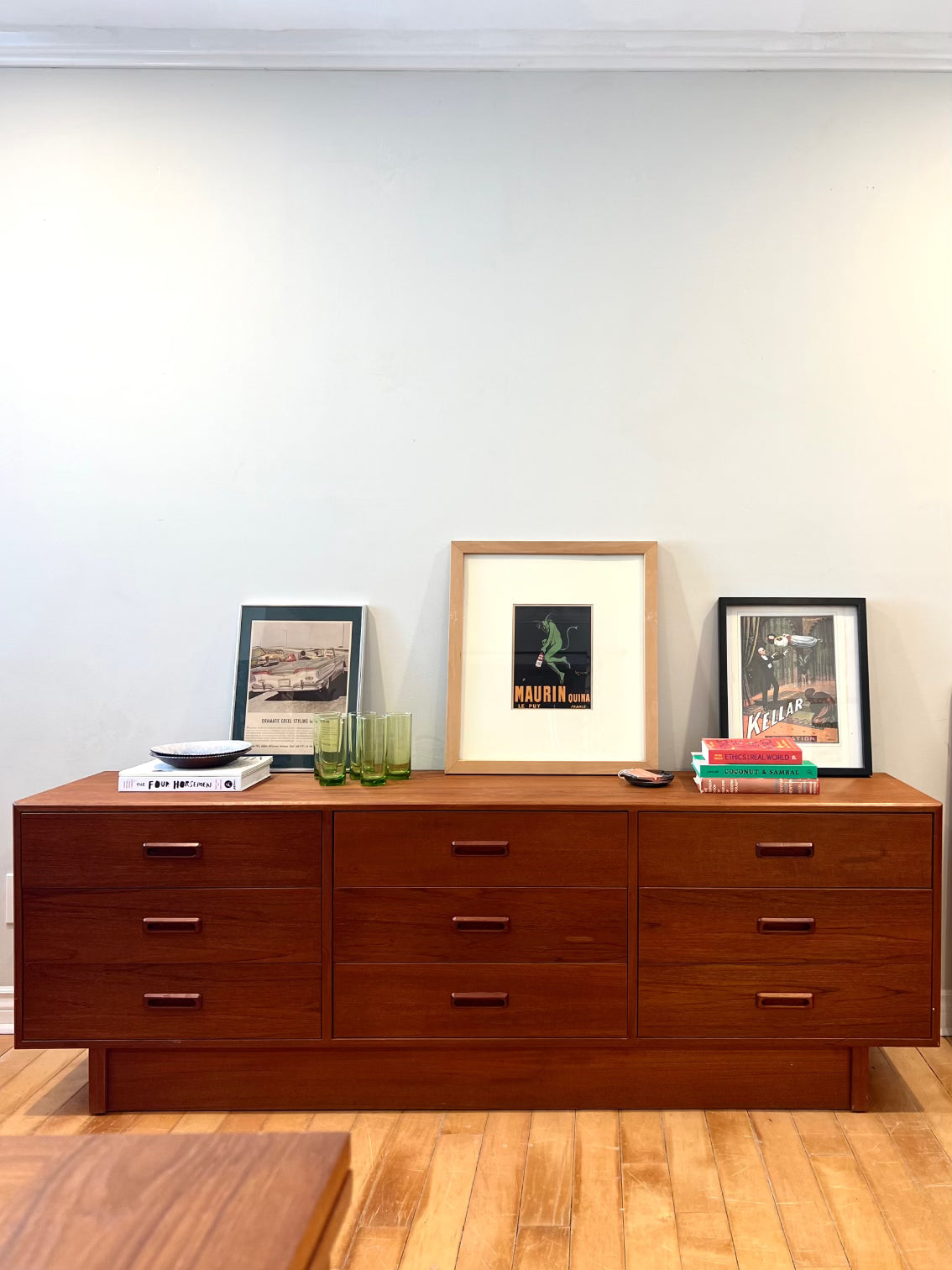 Canadian Teak 9 Drawer Lowboy