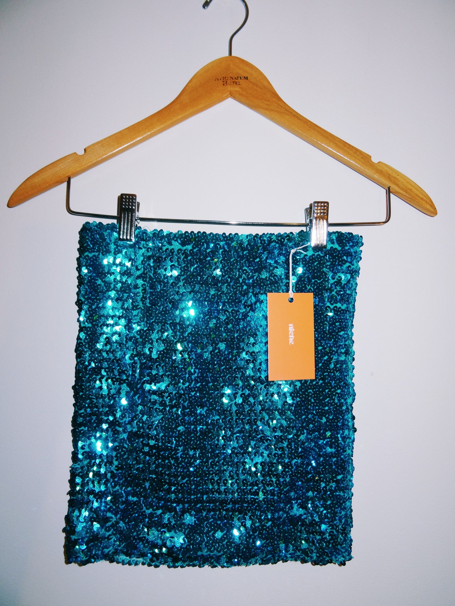 Aqua Sequin Tube Top/Skirt