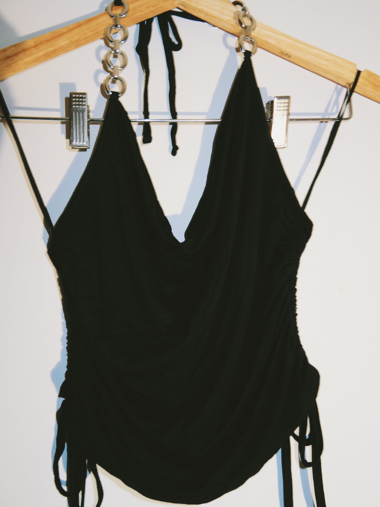 Silver Hardware and Black Halter Top