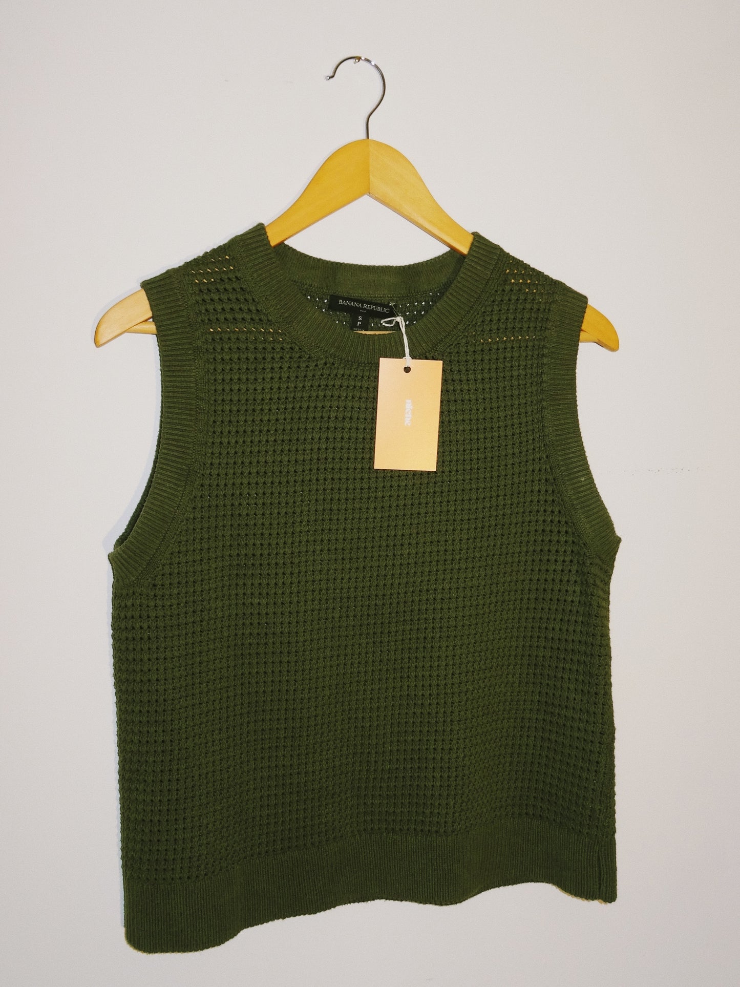 Army Green Mesh Sweater Vest (size small)