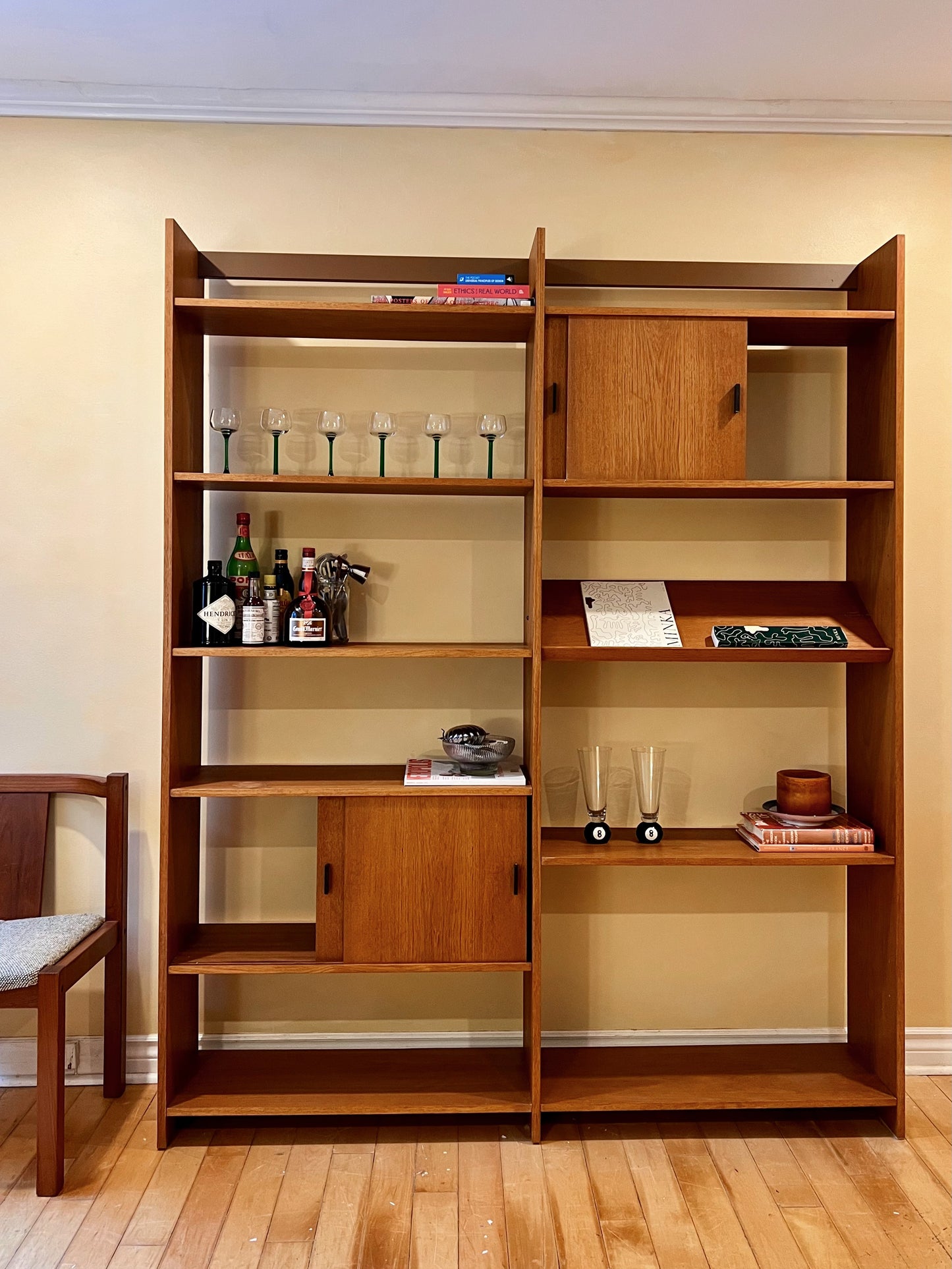 Teak Multi Adjustable Shelving Unit