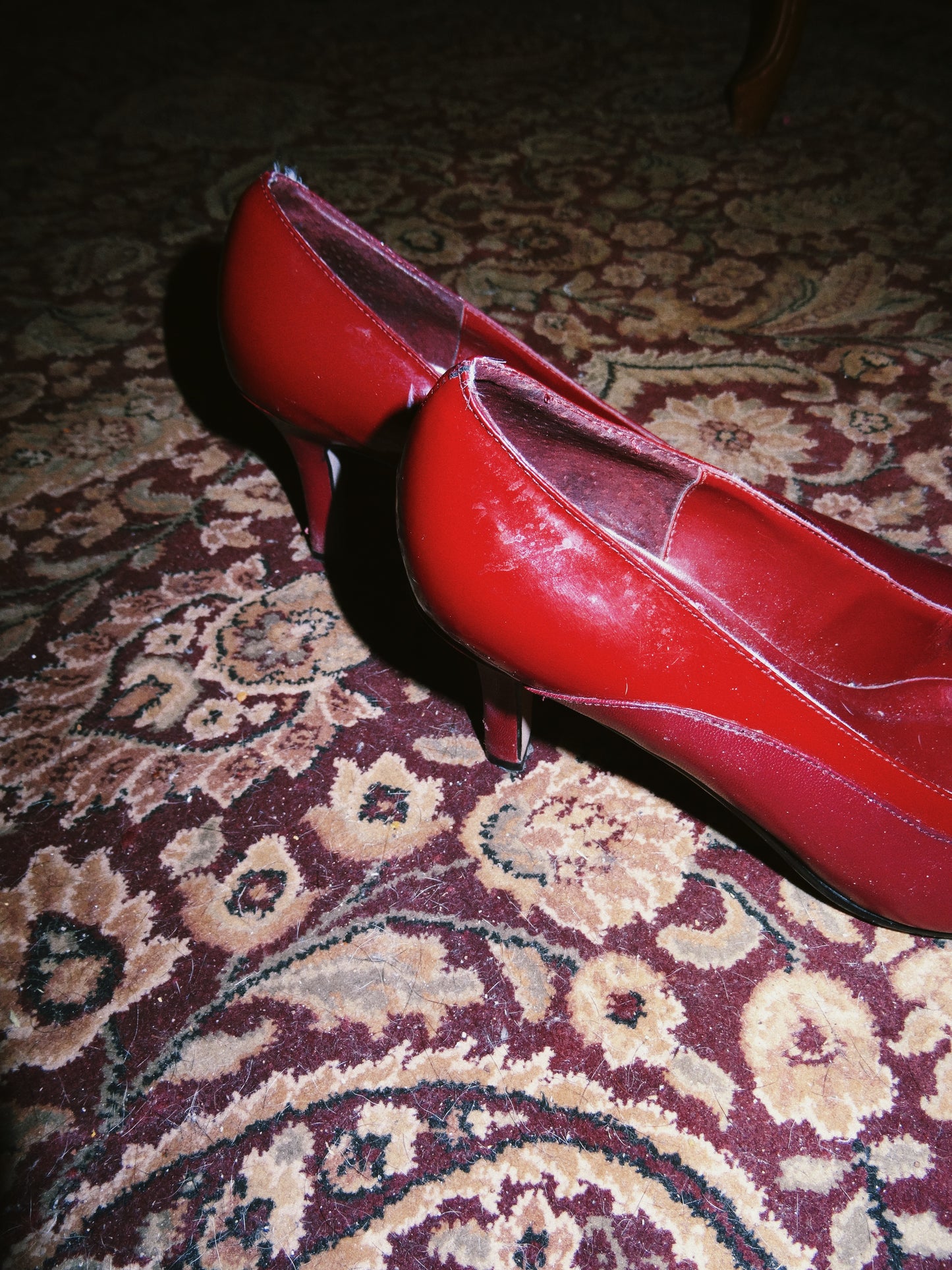 Red Narrow Toed Heels (Size 7)