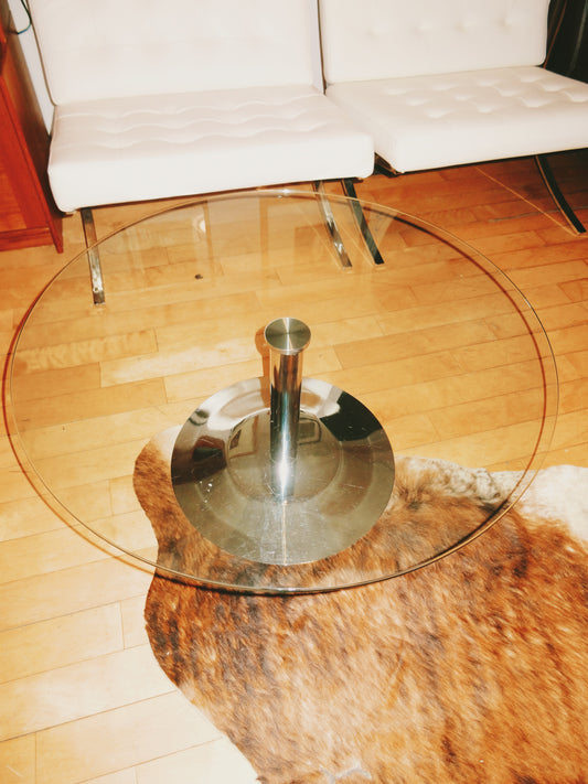 Round Chrome Coffee Table