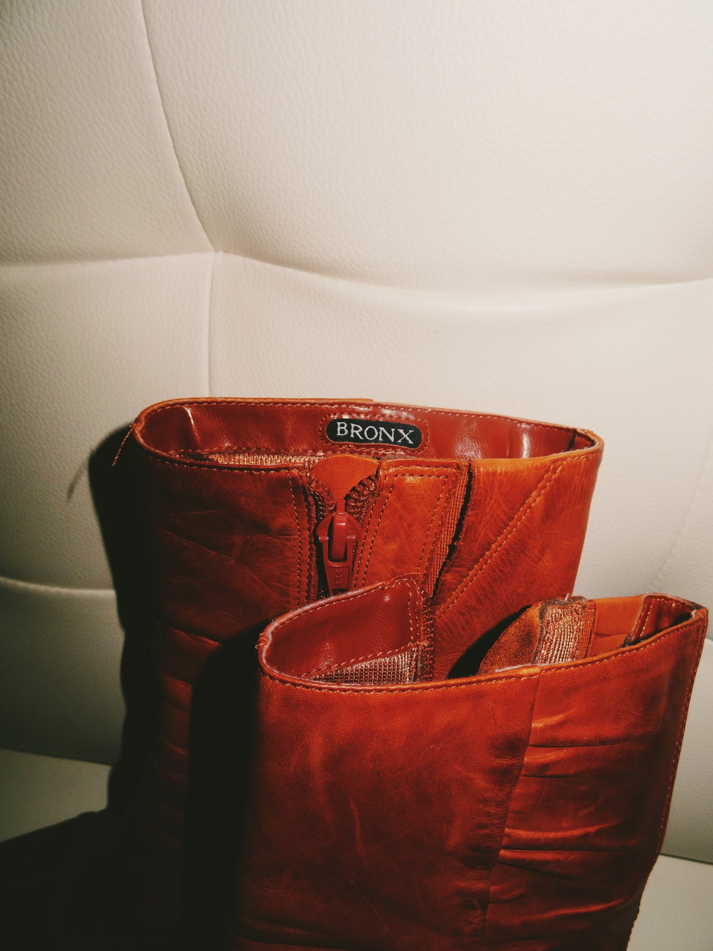 Brown Leather Kitten Heel Boots (Size 7.5)