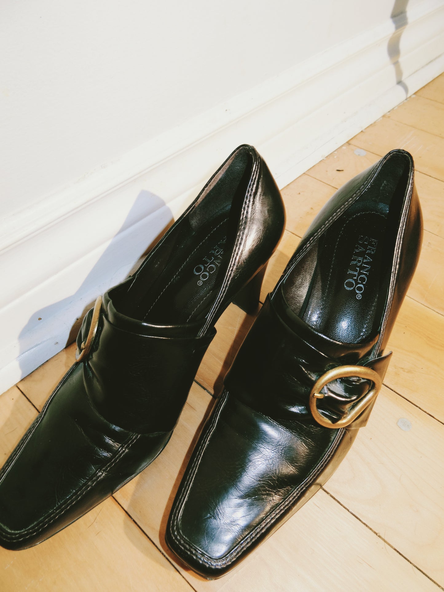 Black Loafer Squared Heel (Size 8.5)