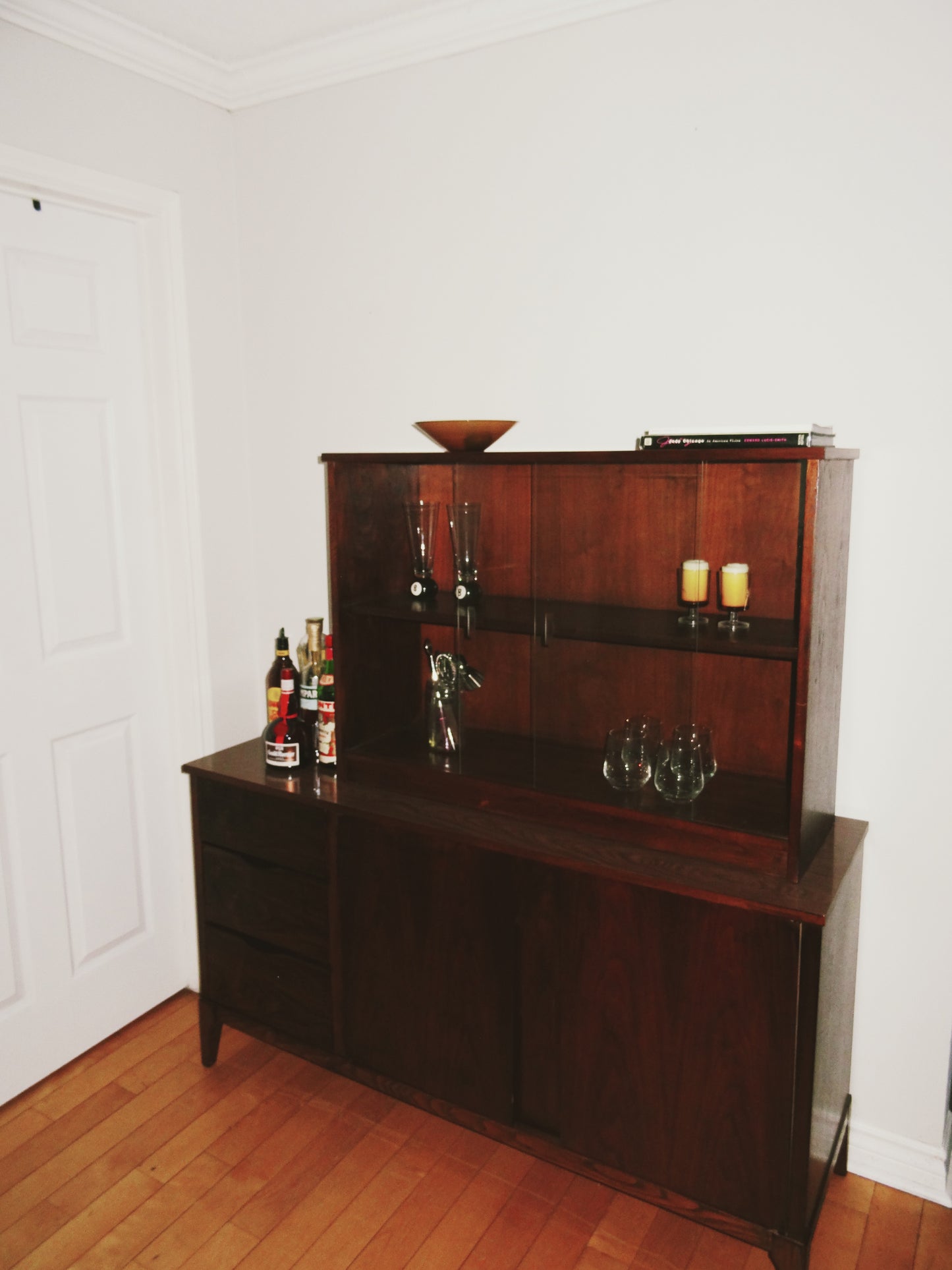 Mid Century Style Detachable Hutch/ Cabinet