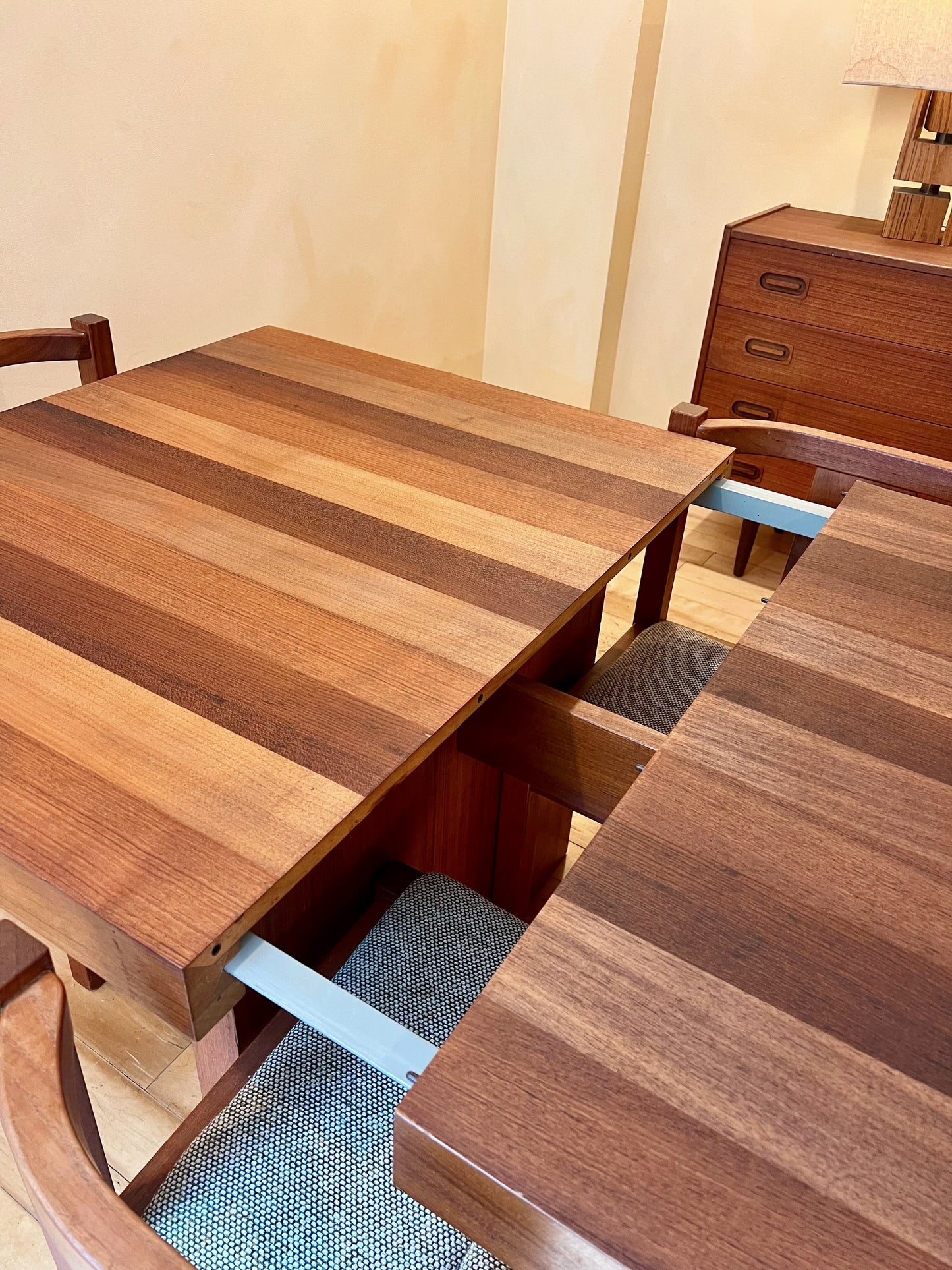 Danish Teak Dining Set  Includes Dyrlund Teak Table and Six Matching Chairs