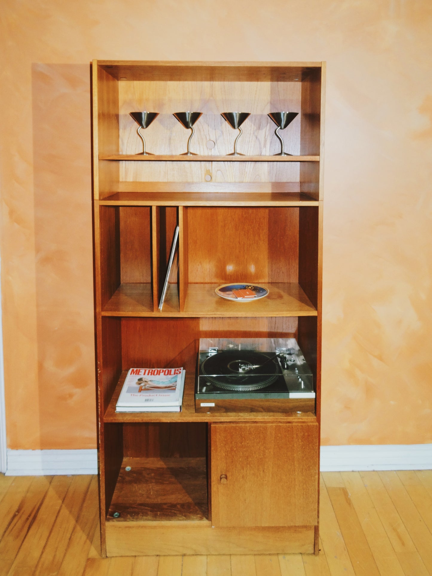 Danish Teak Record Cabinet #1