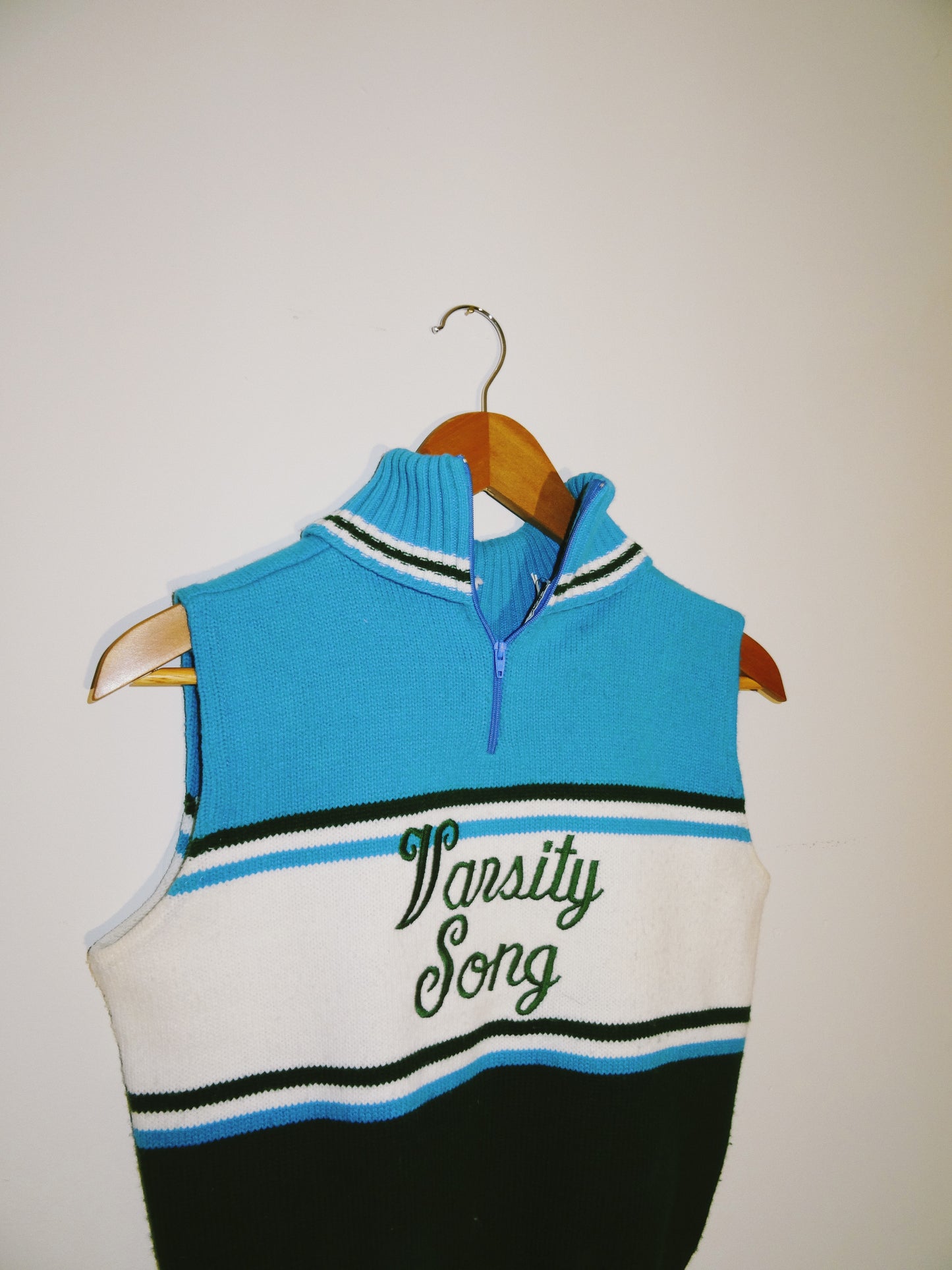 Vintage Sleeveless Knit Quarter Zip