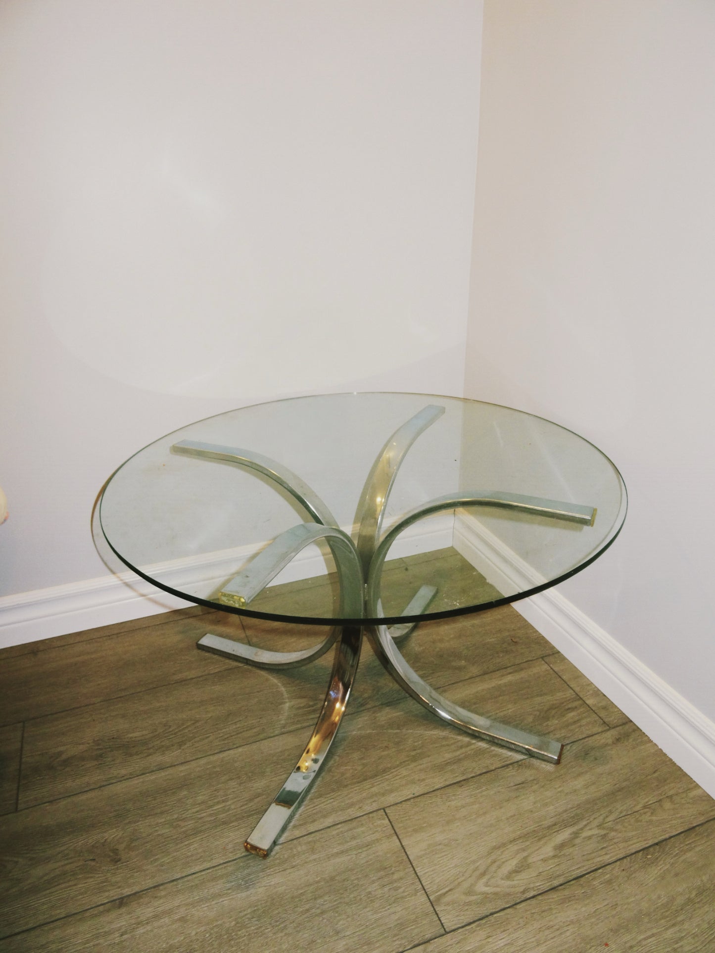 Round Chrome Side Table