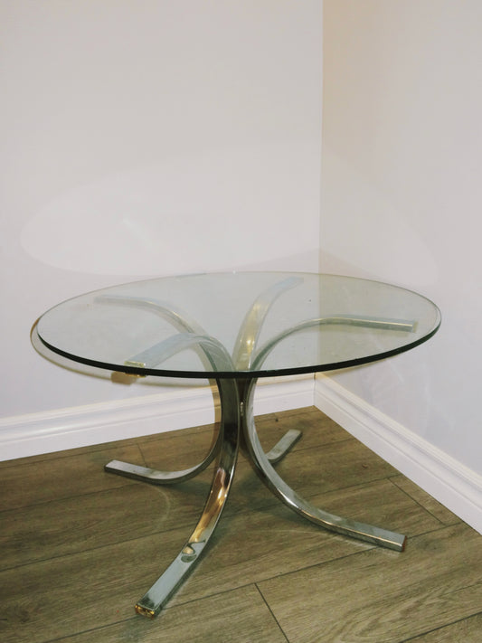 Round Chrome Side Table