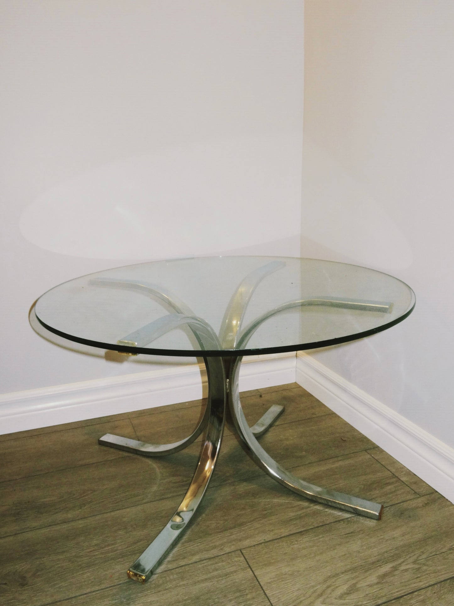 Round Chrome Side Table