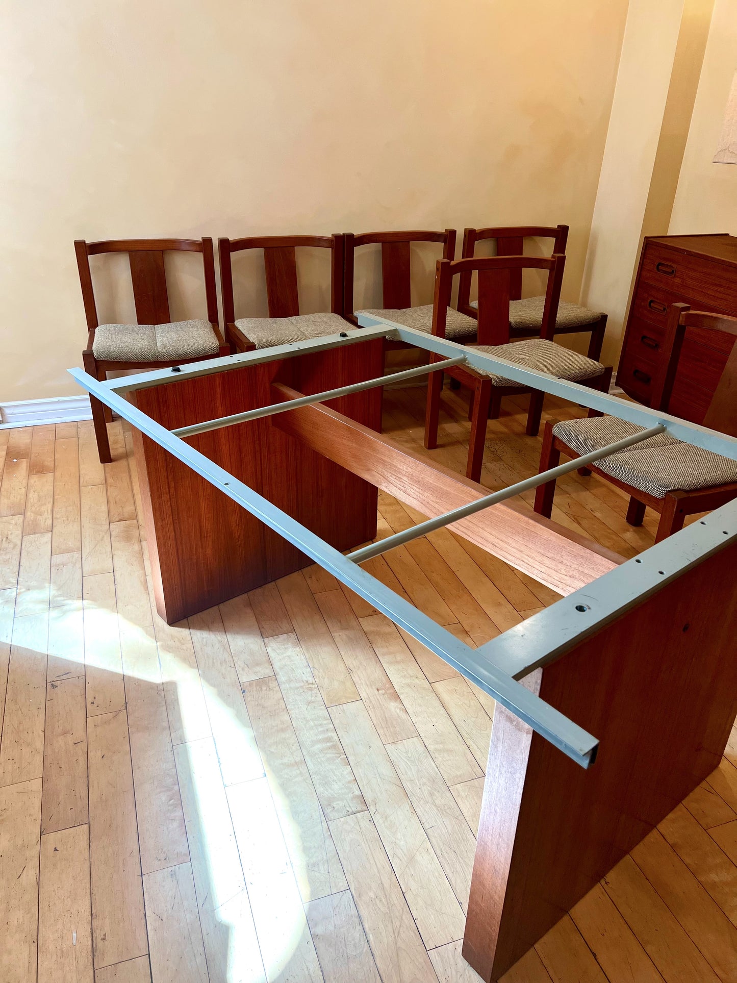 Danish Teak Dining Set  Includes Dyrlund Teak Table and Six Matching Chairs