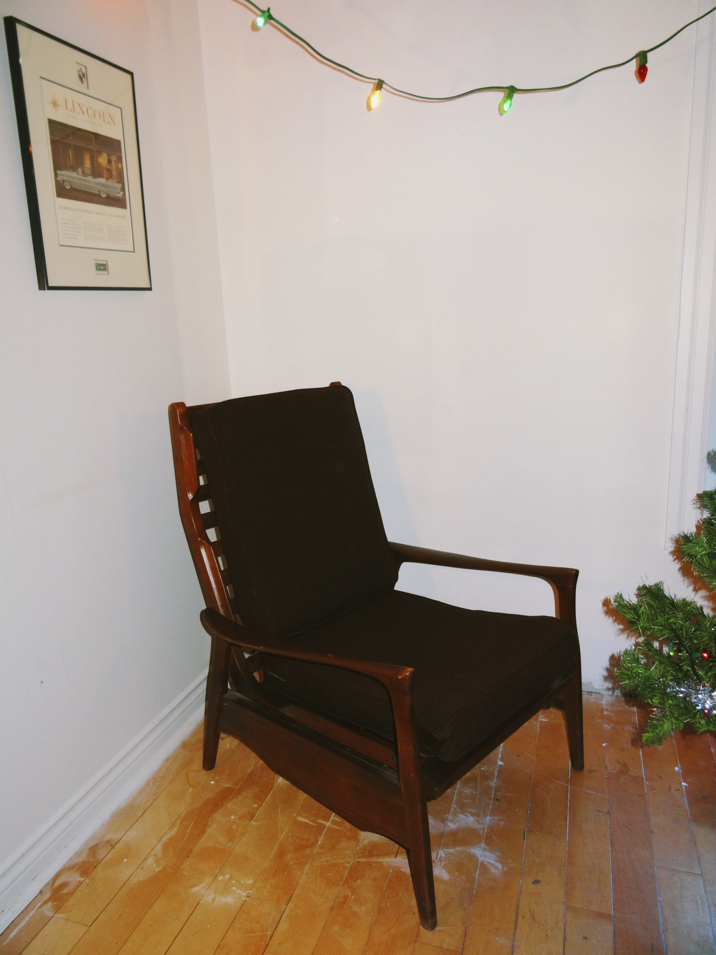 Solid Walnut High-back Lounge Chair