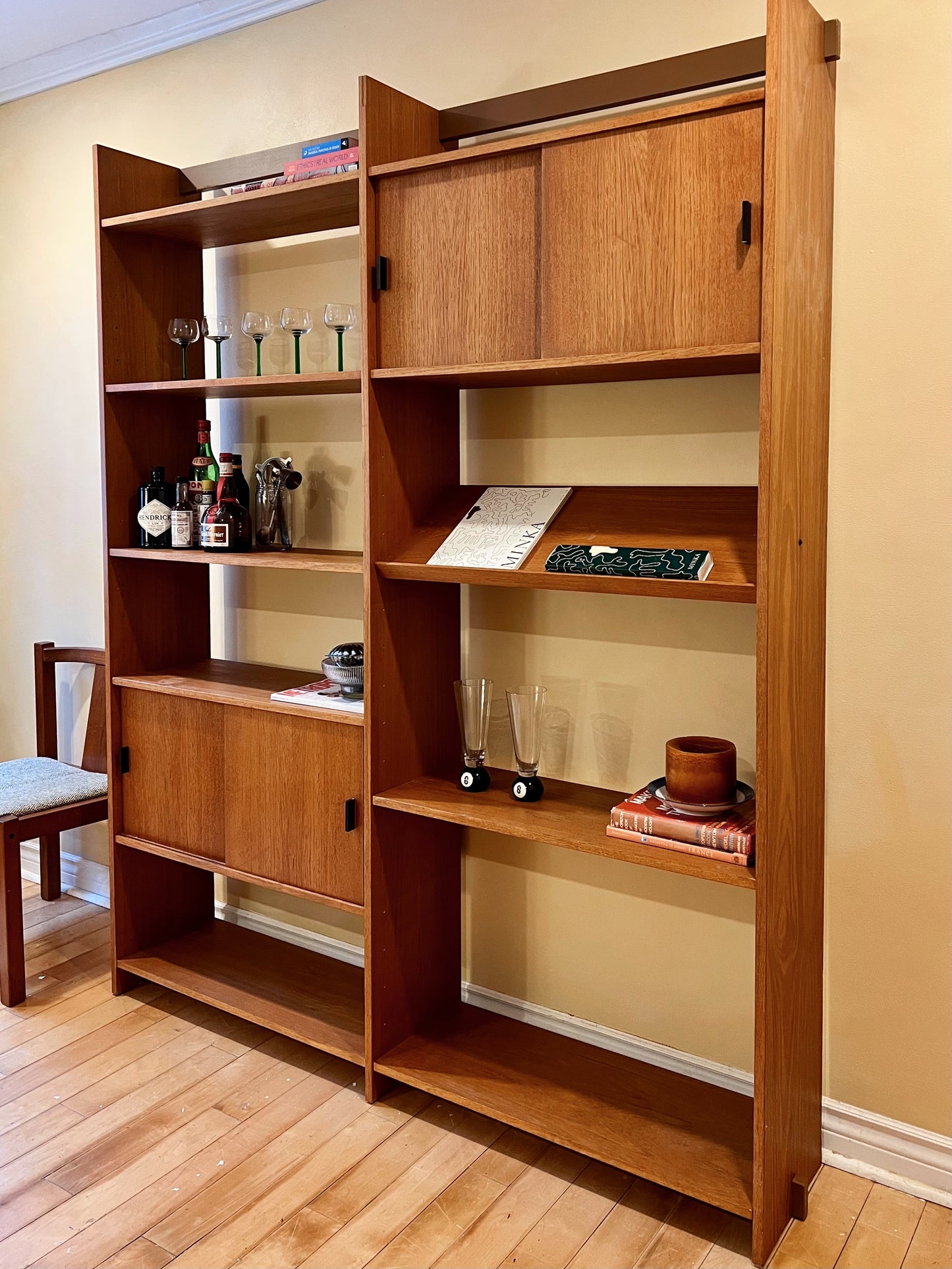 Teak Multi Adjustable Shelving Unit