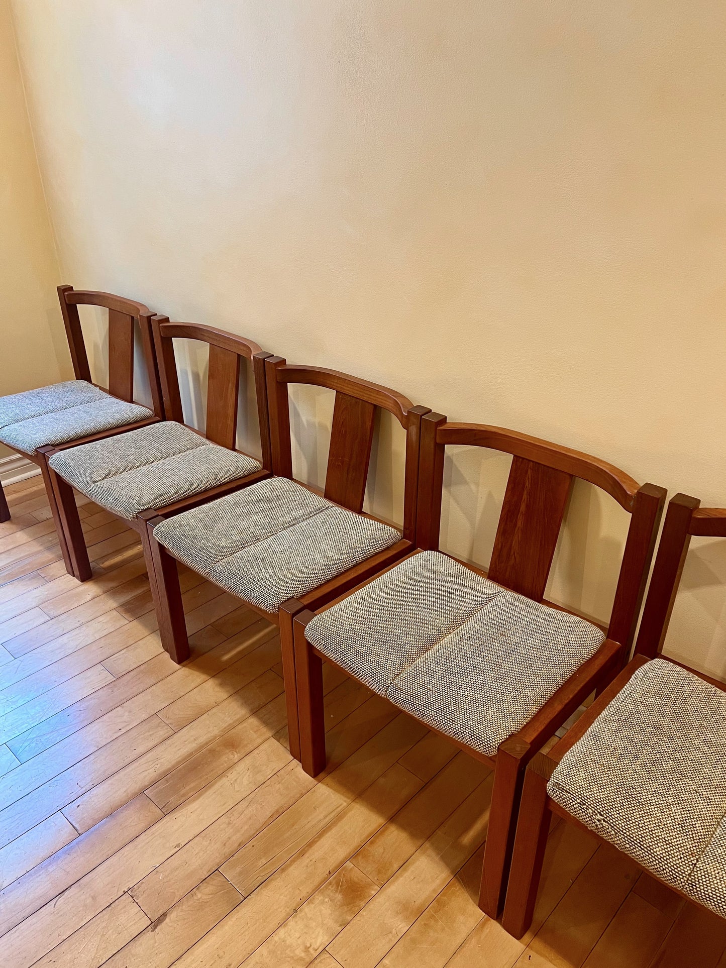Danish Teak Dining Set  Includes Dyrlund Teak Table and Six Matching Chairs