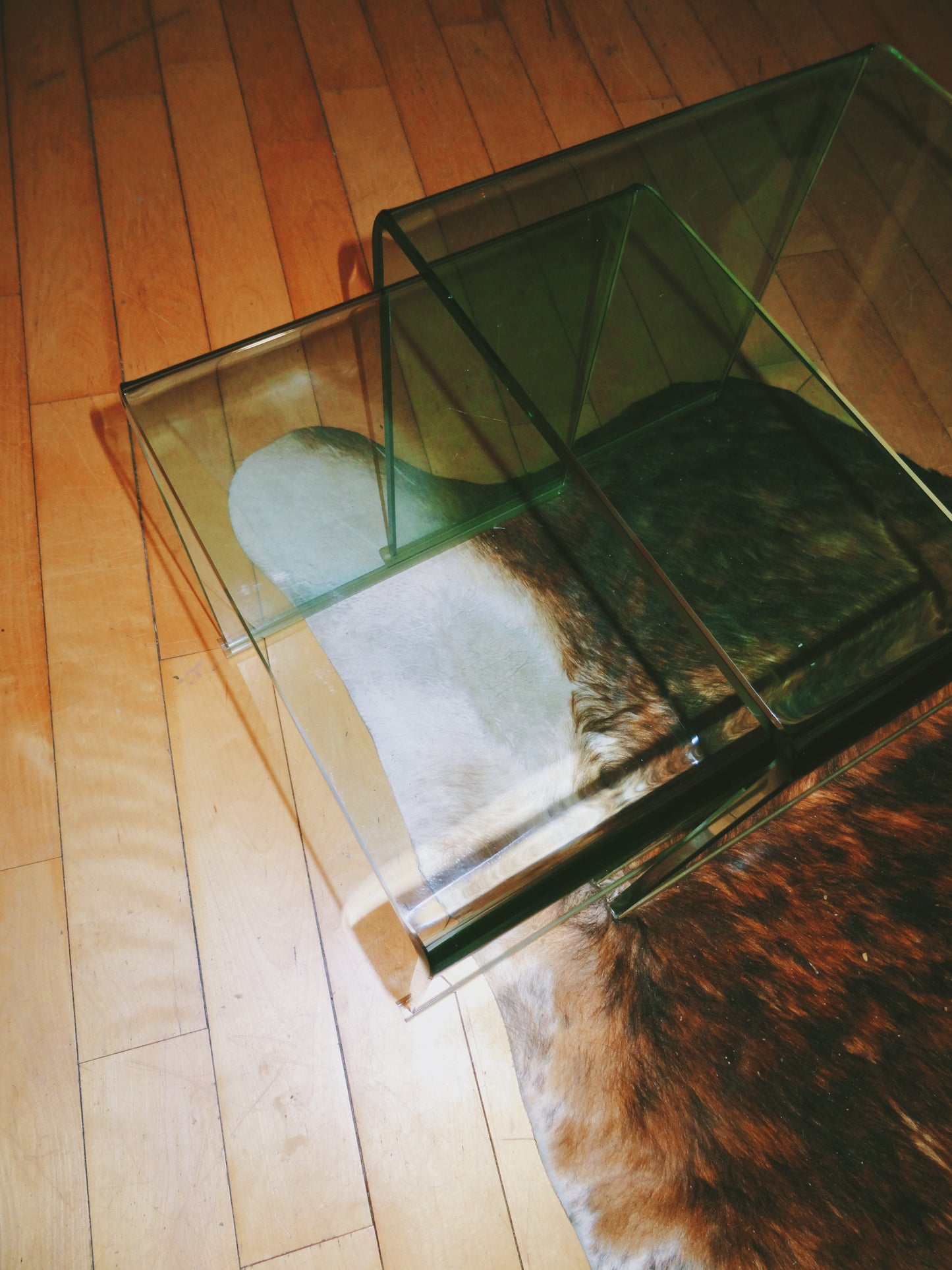 Set of Two Glass Nesting Side Tables