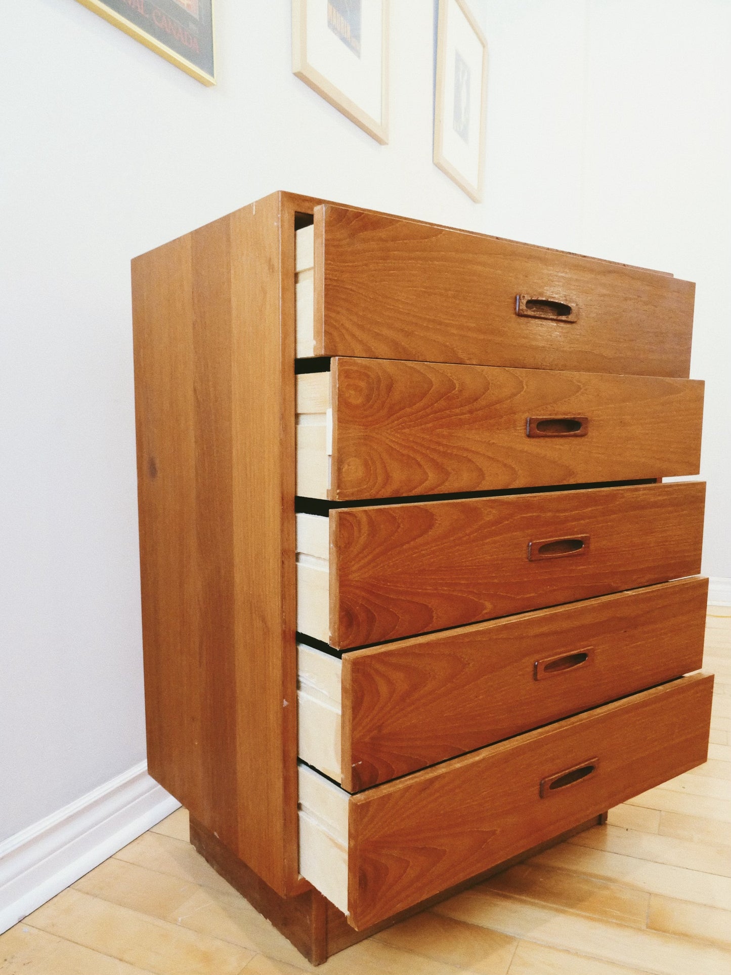 Mid Century Style 5 Drawer Highboy