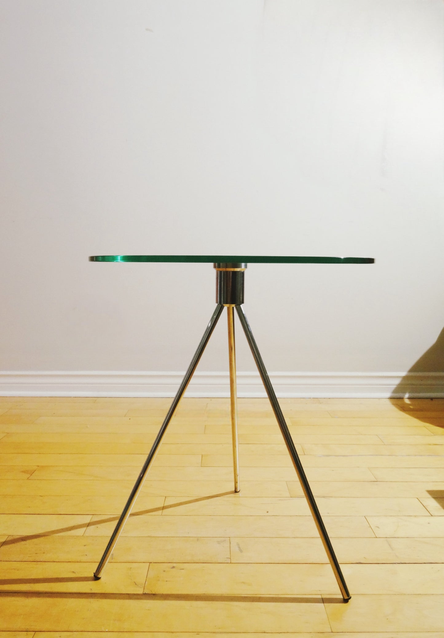 Chrome Tempered Glass Side Table