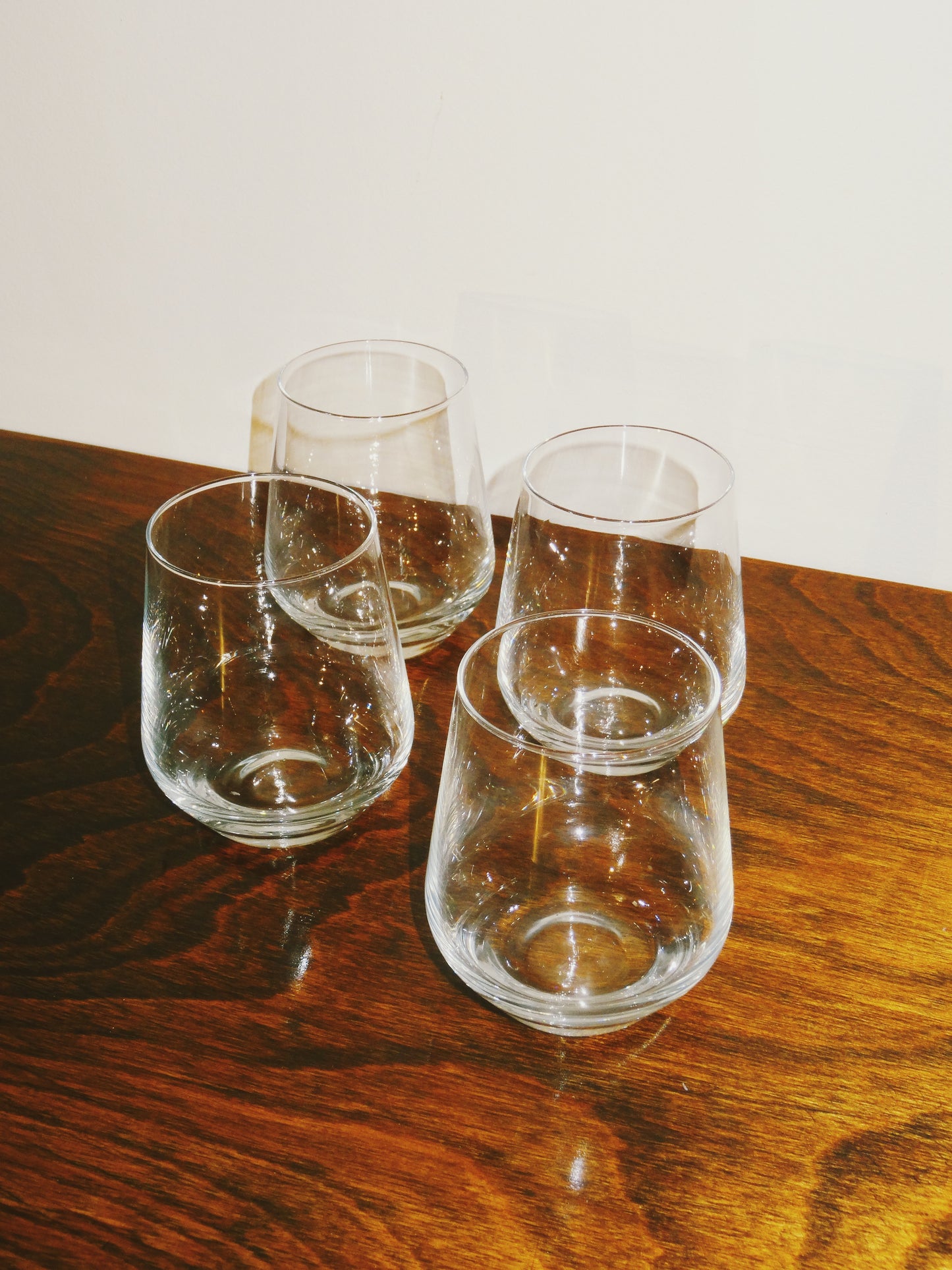 Set of Four Clear Whiskey Glasses