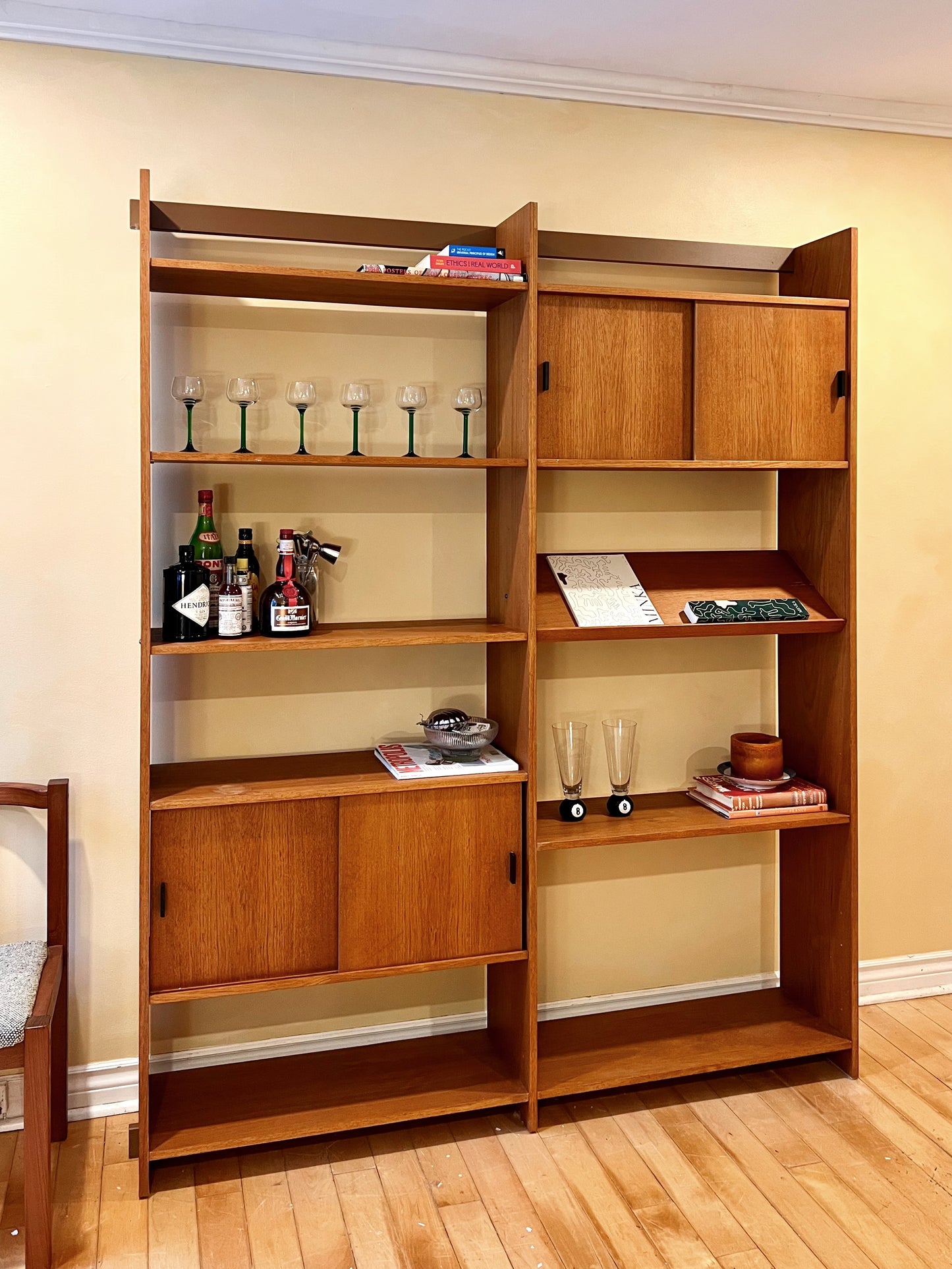 Teak Multi Adjustable Shelving Unit