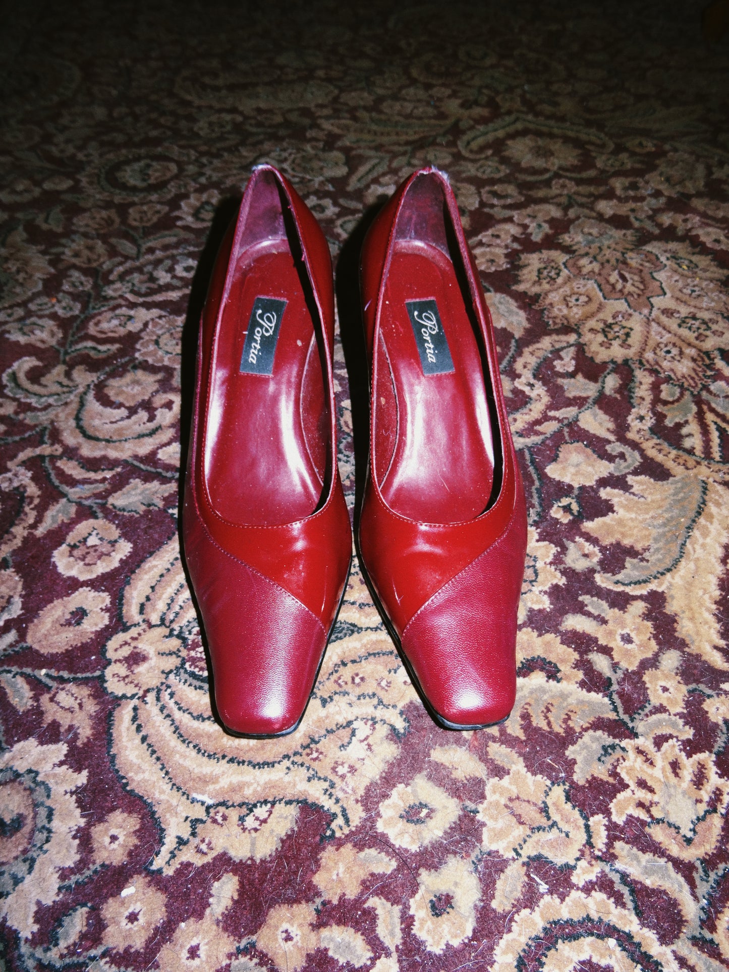 Red Narrow Toed Heels (Size 7)