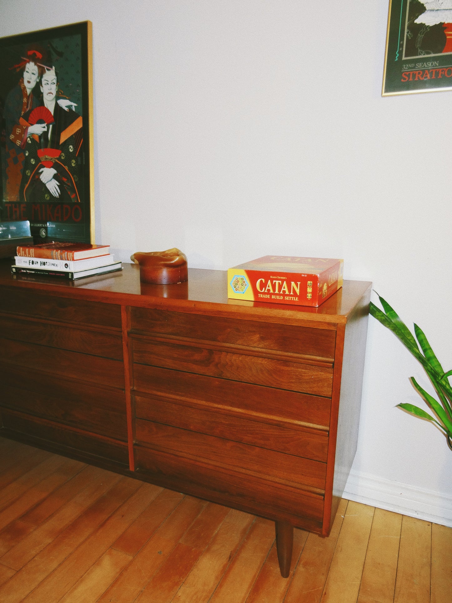 Nine Drawer Walnut Dresser