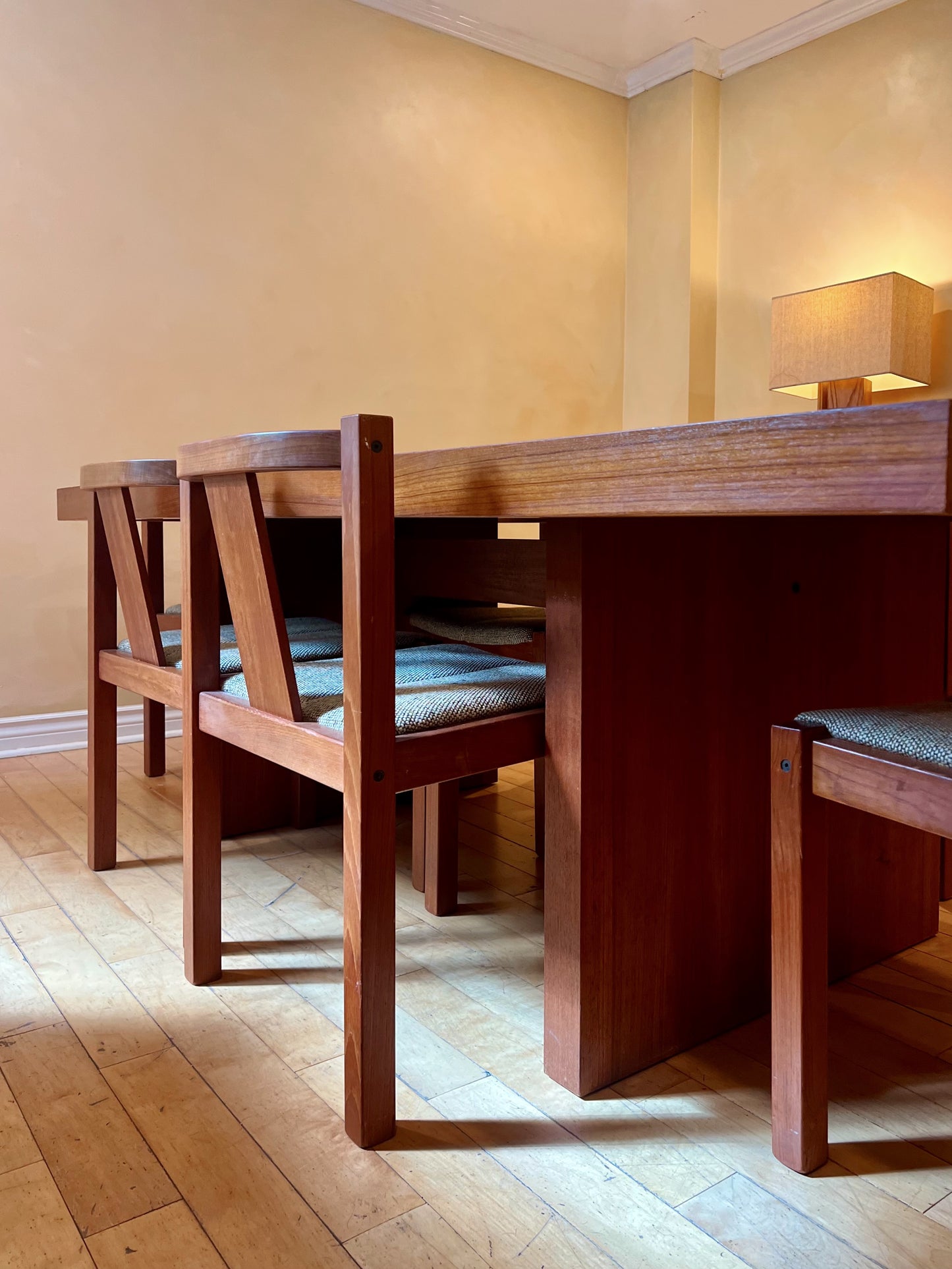 Danish Teak Dining Set  Includes Dyrlund Teak Table and Six Matching Chairs