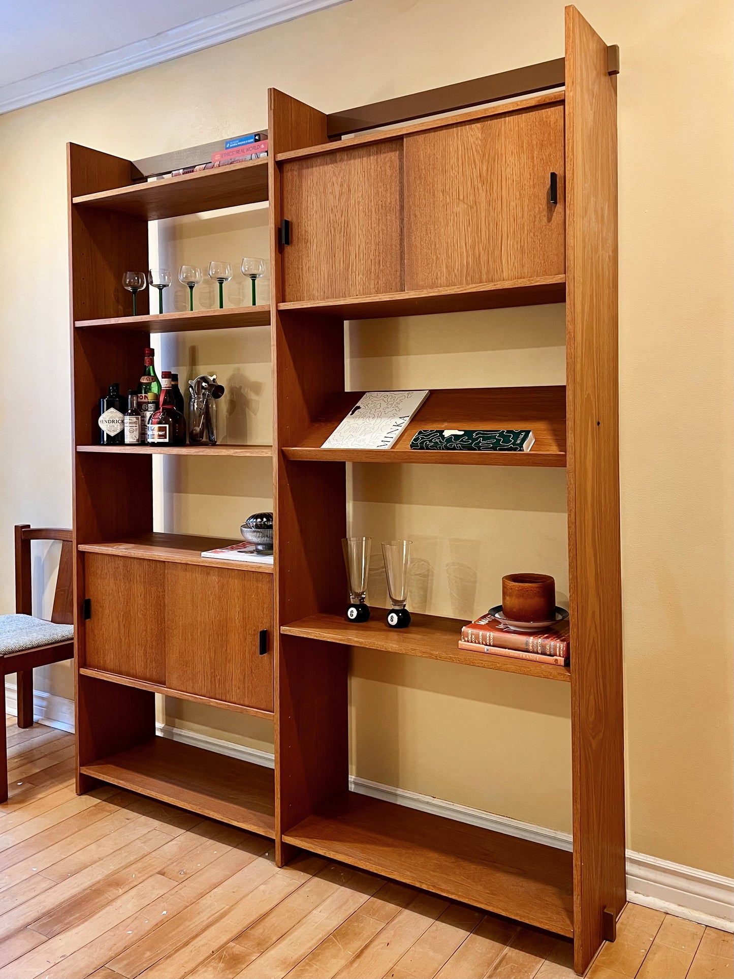 Teak Multi Adjustable Shelving Unit