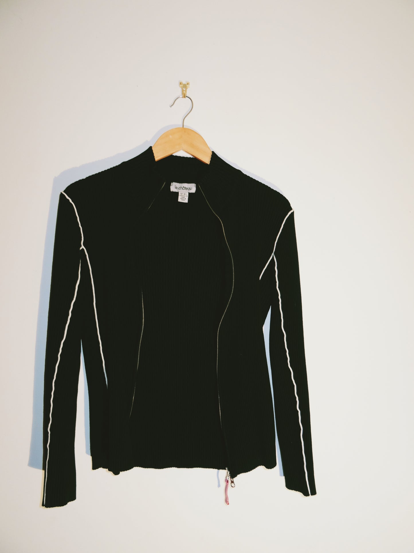 Black Zip Up Lining Sweater