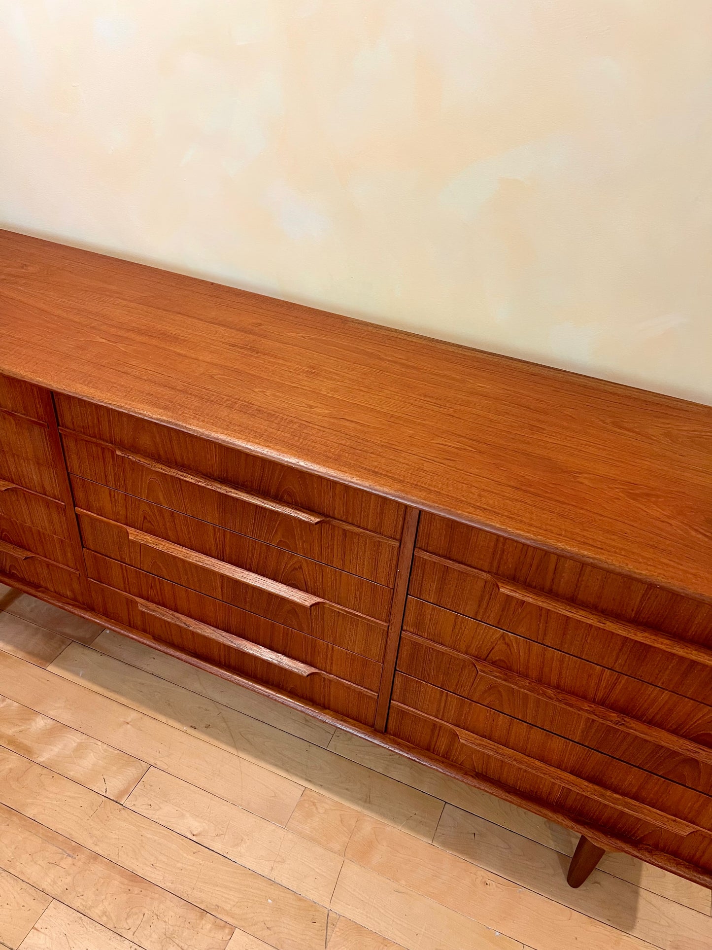 Solid Teak Nine Drawer Dresser