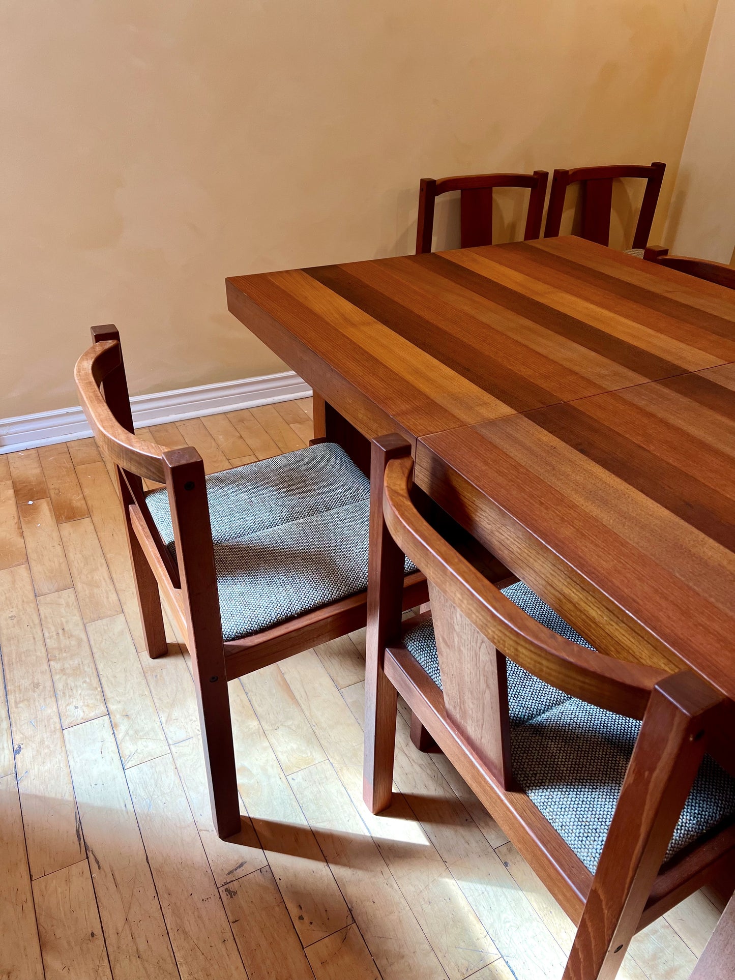 Danish Teak Dining Set  Includes Dyrlund Teak Table and Six Matching Chairs