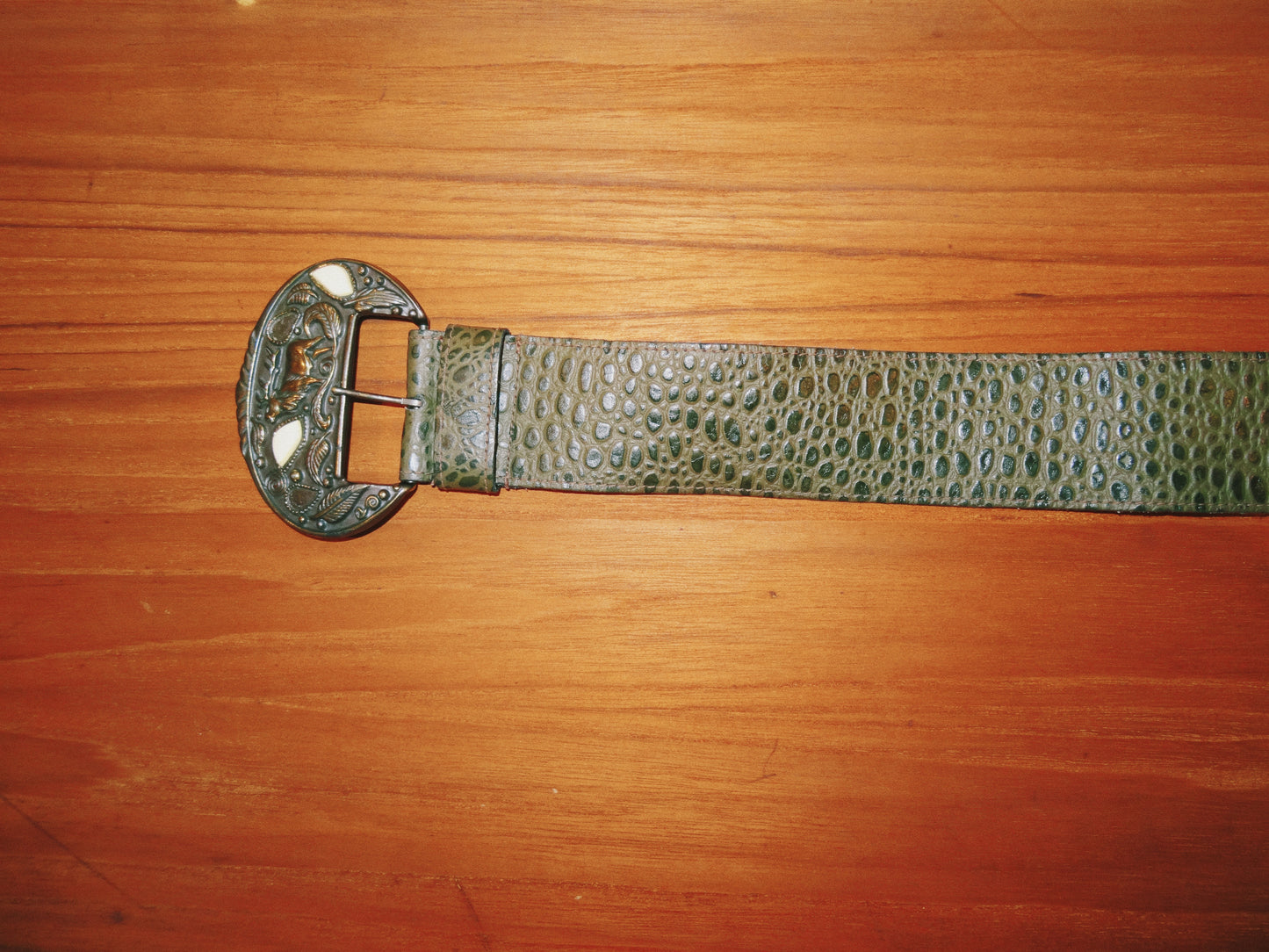 Vintage Snakeskin Buckle Belt