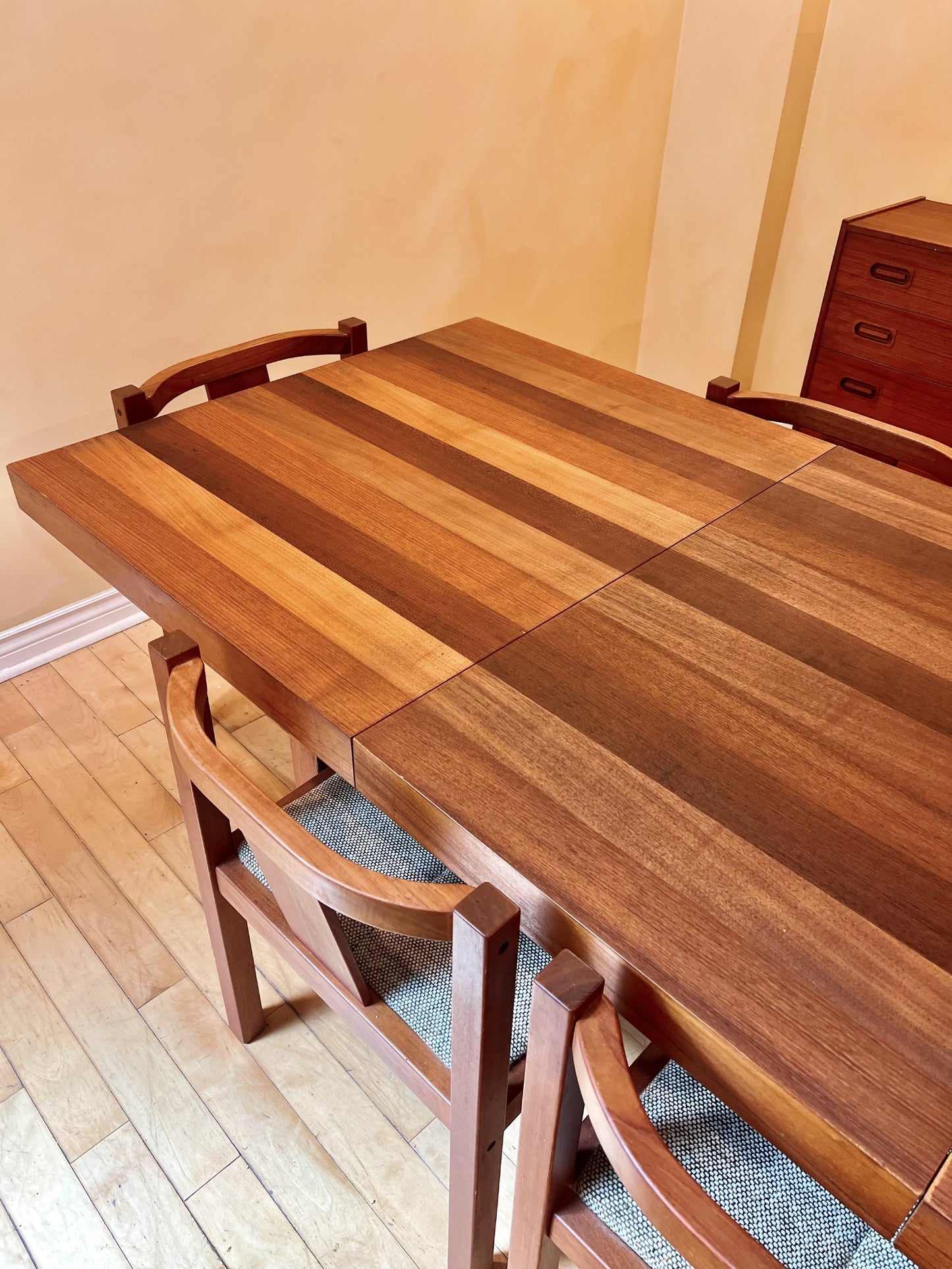 Danish Teak Dining Set  Includes Dyrlund Teak Table and Six Matching Chairs