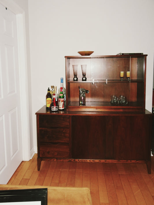 Mid Century Style Detachable Hutch/ Cabinet