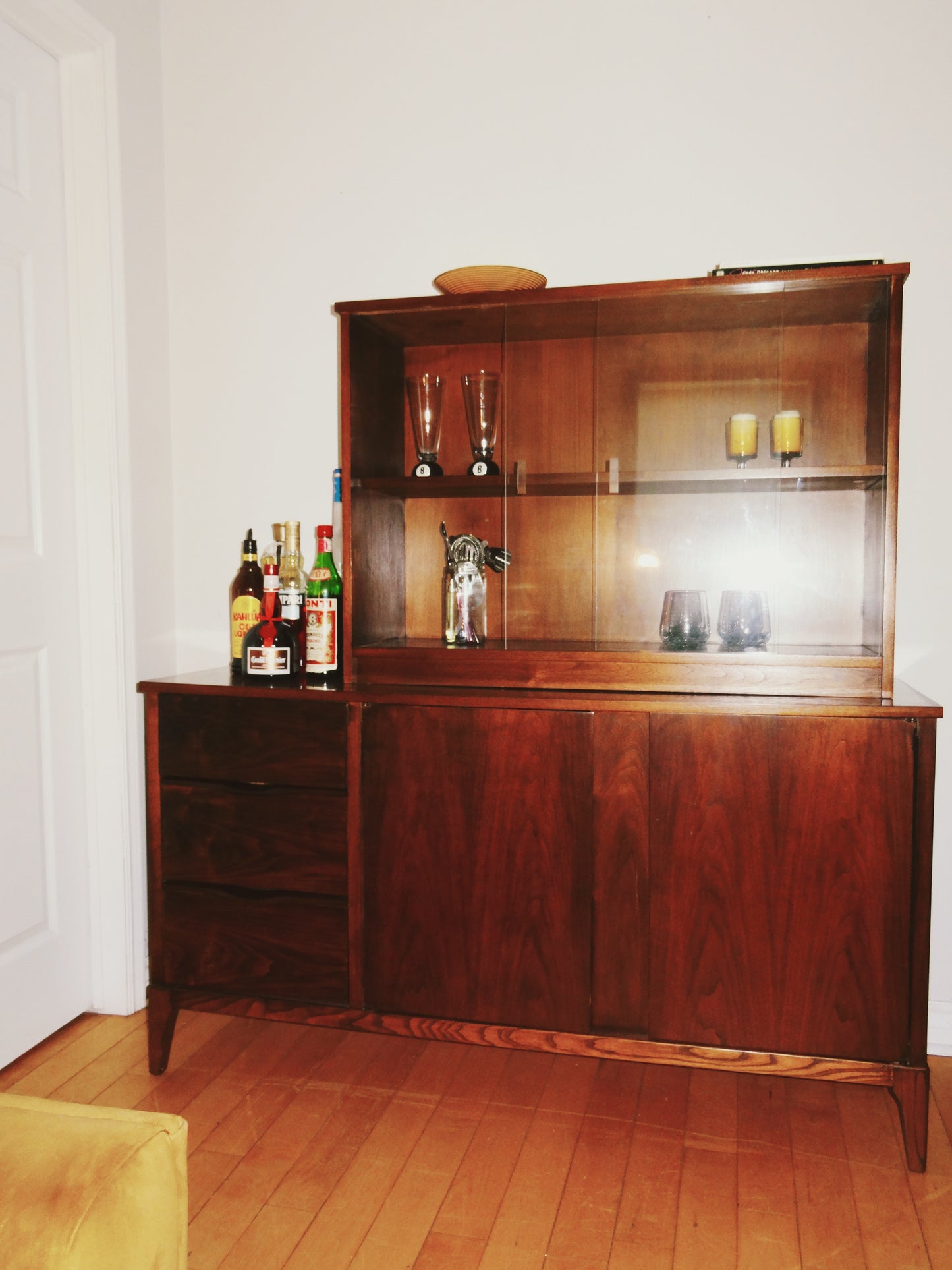 Mid Century Style Detachable Hutch/ Cabinet