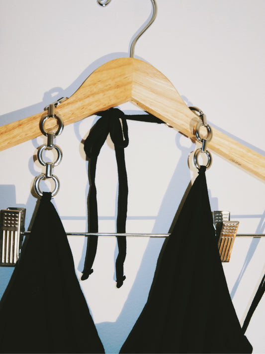 Silver Hardware and Black Halter Top