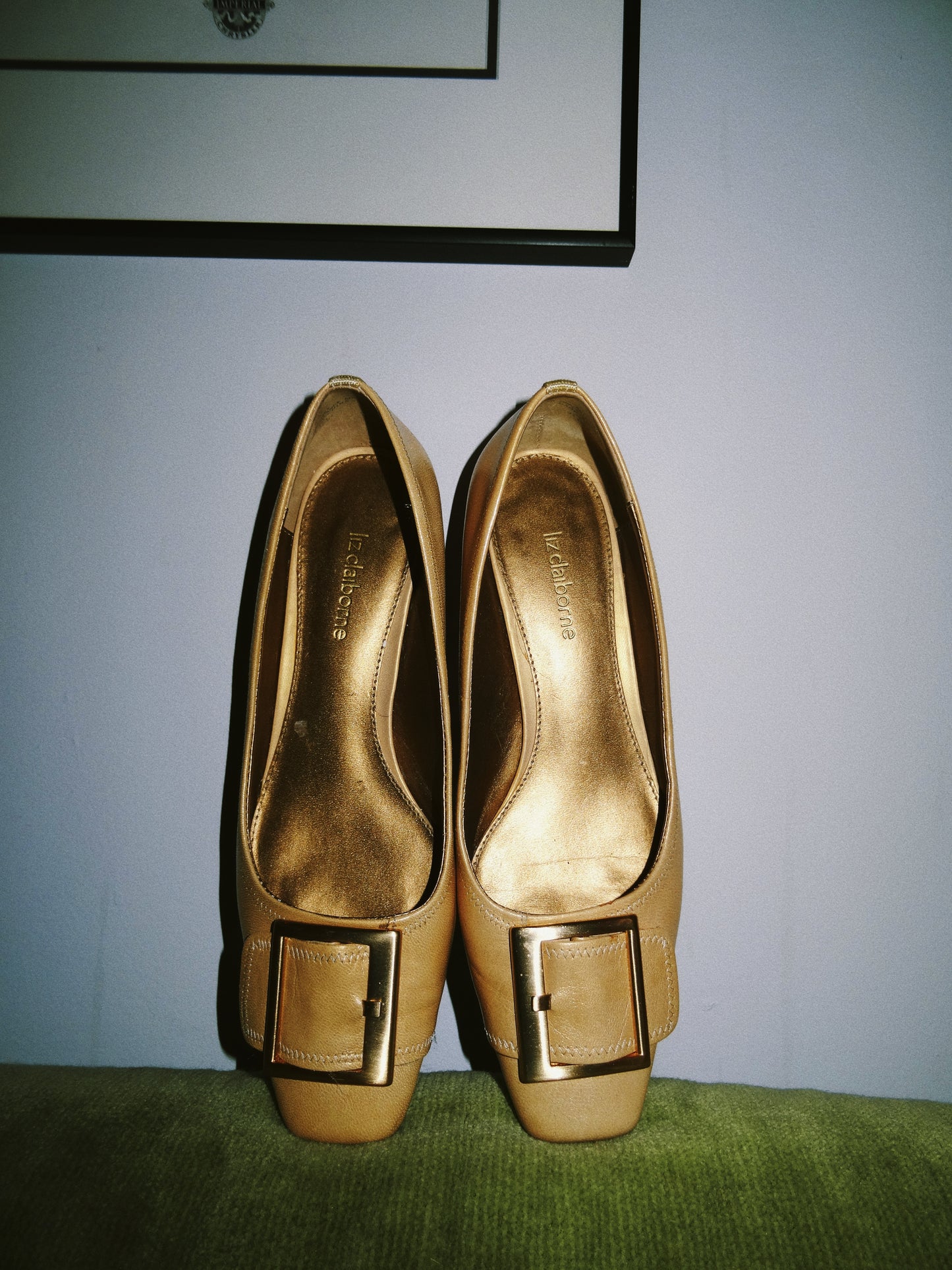 Beige Buckle Heel (Size 7.5)