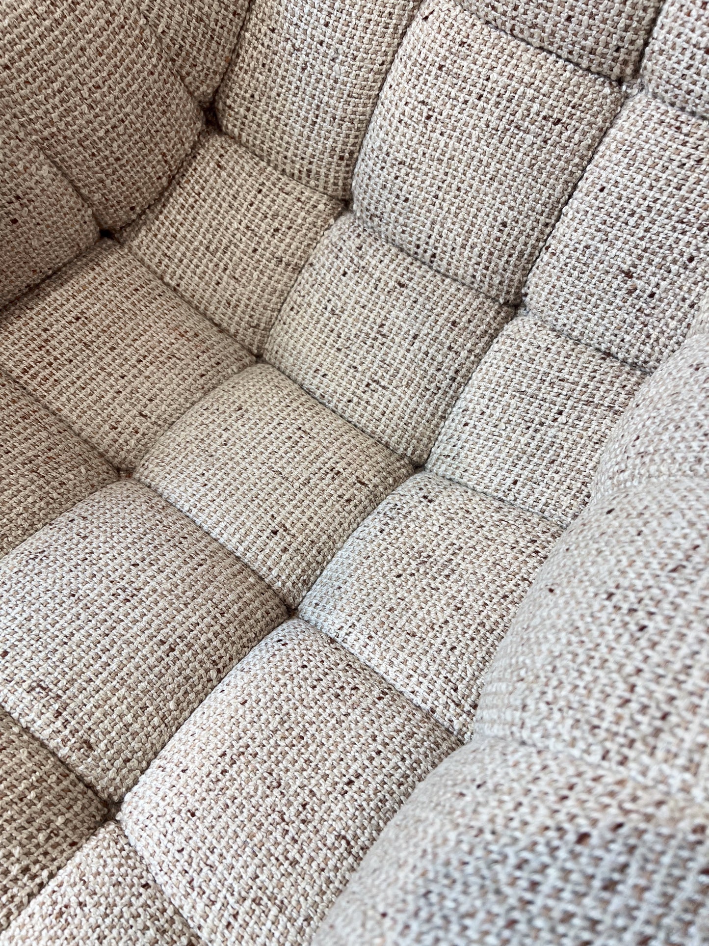 Mid Century Tweed Swivel Chair and matching Ottoman