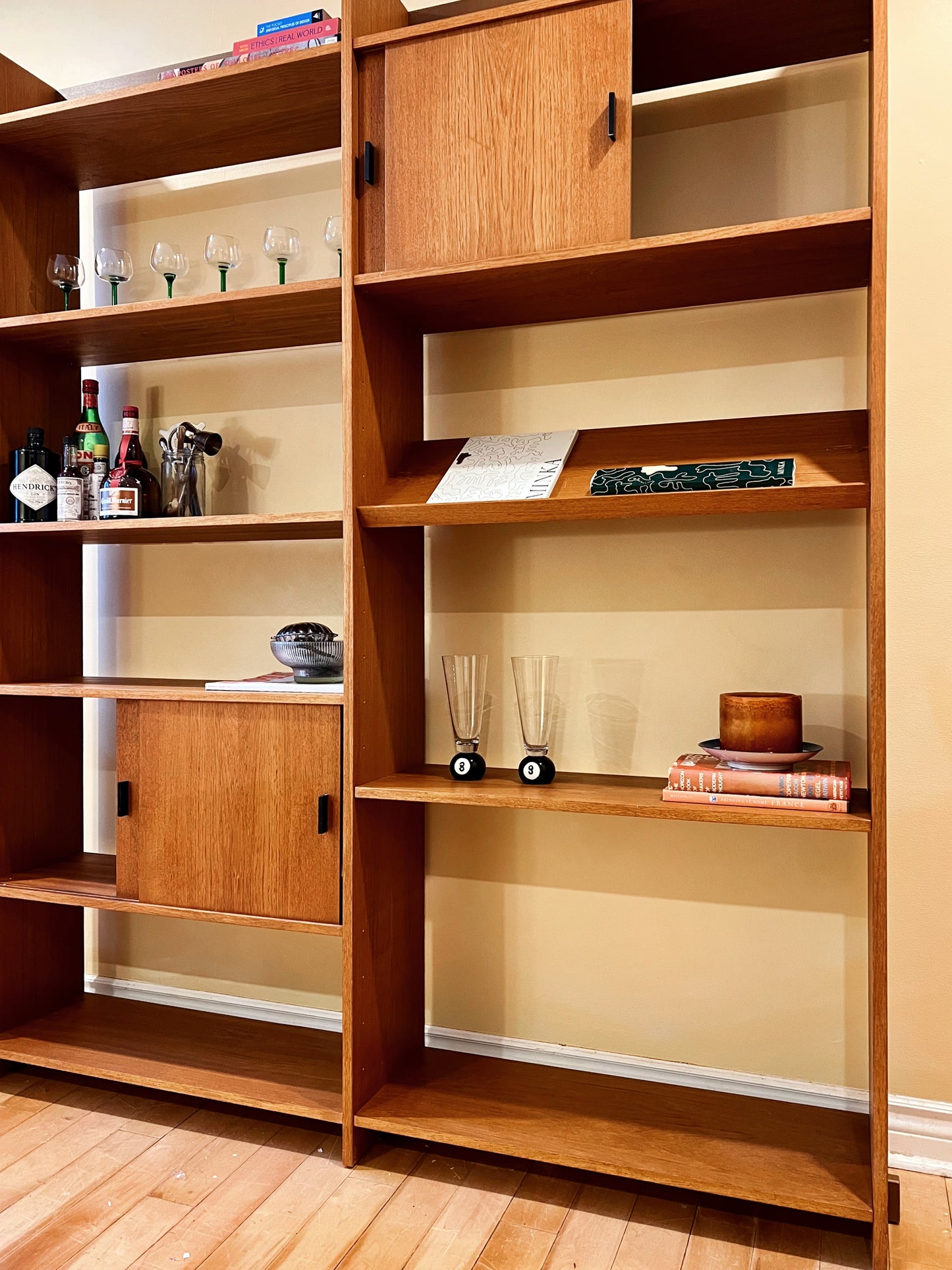 Teak Multi Adjustable Shelving Unit