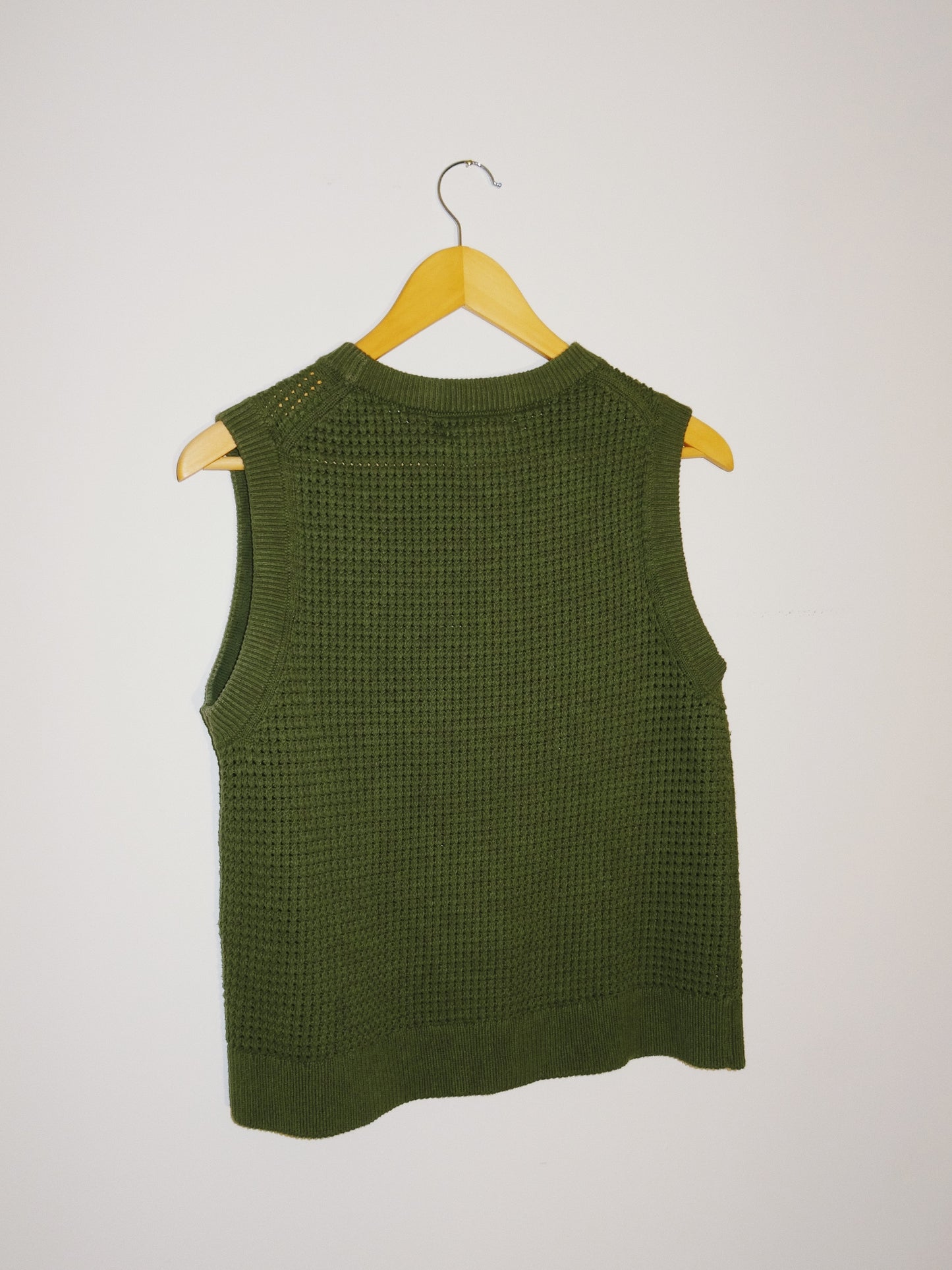 Army Green Mesh Sweater Vest (size small)