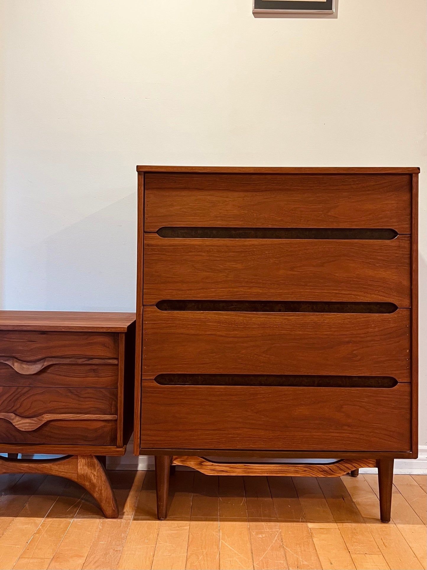 Four Drawer Walnut Tallboy