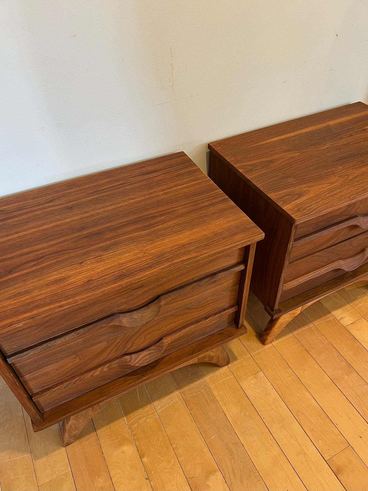 Set of Walnut Nightstands